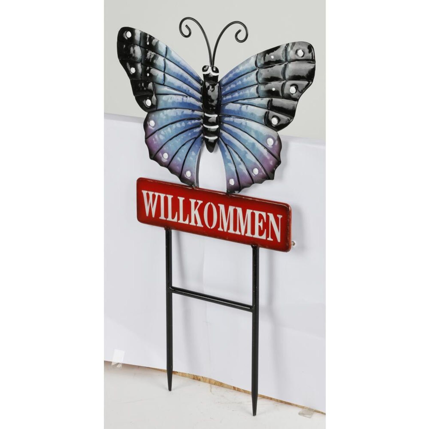 Figur Dekoration Schmetterling Rasen Metall 12x Gartenstecker Erdspieß Gartenstecker BURI