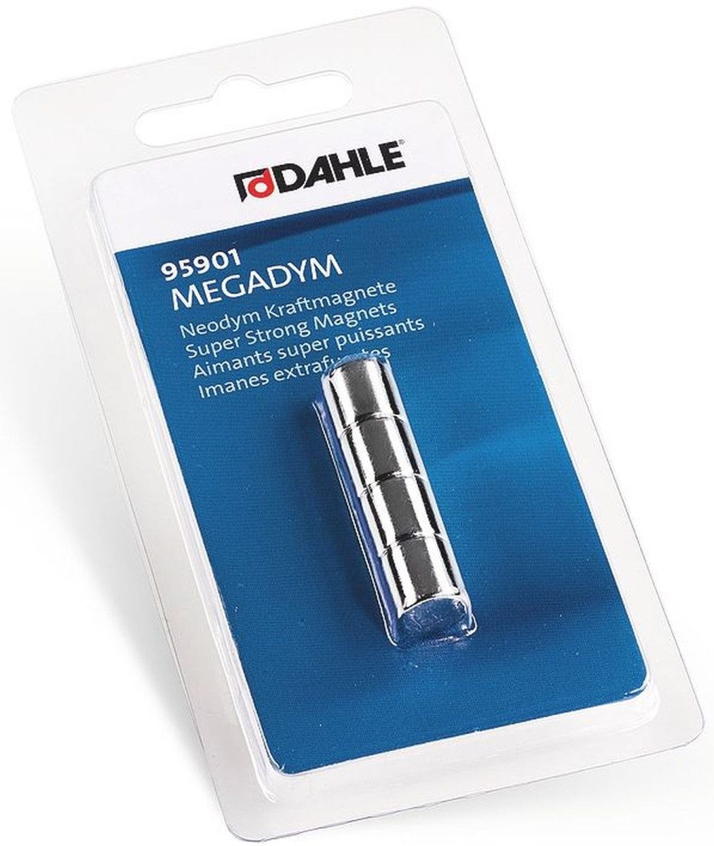 DAHLE Magnet Megadym Magnet Cylinder 10mm VE=4 Stück silber