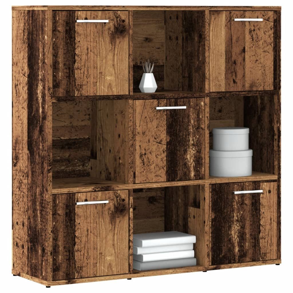 vidaXL Bücherregal NA Bücherregal Altholz-Optik 90x28x90 cm Spanplatte