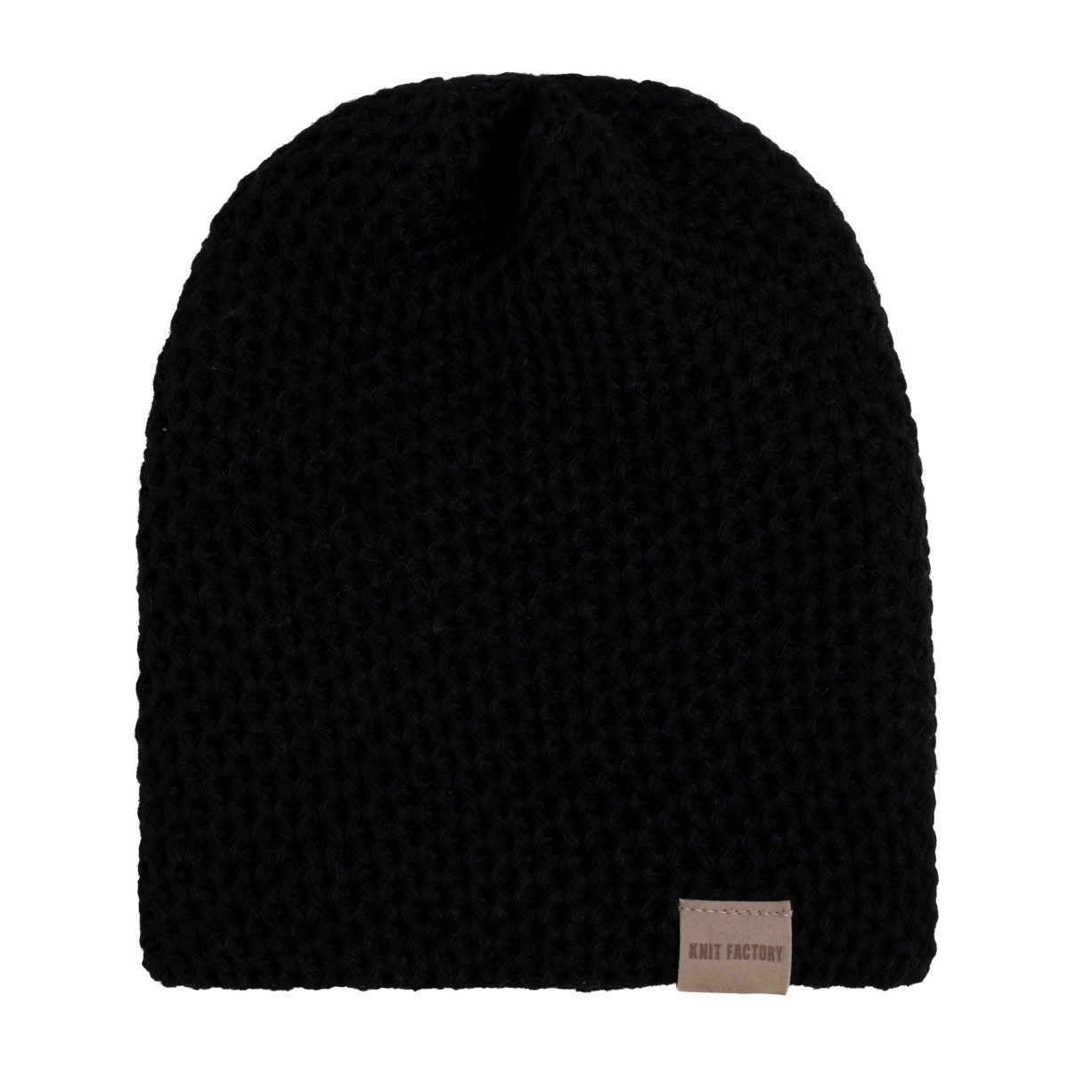 Knit Factory Strickmütze Enya Schwarz One Size (Spar-Set, 1-St., 1 x Enya Mütze Schwarz) Modell Enya, für Herbst, Winter