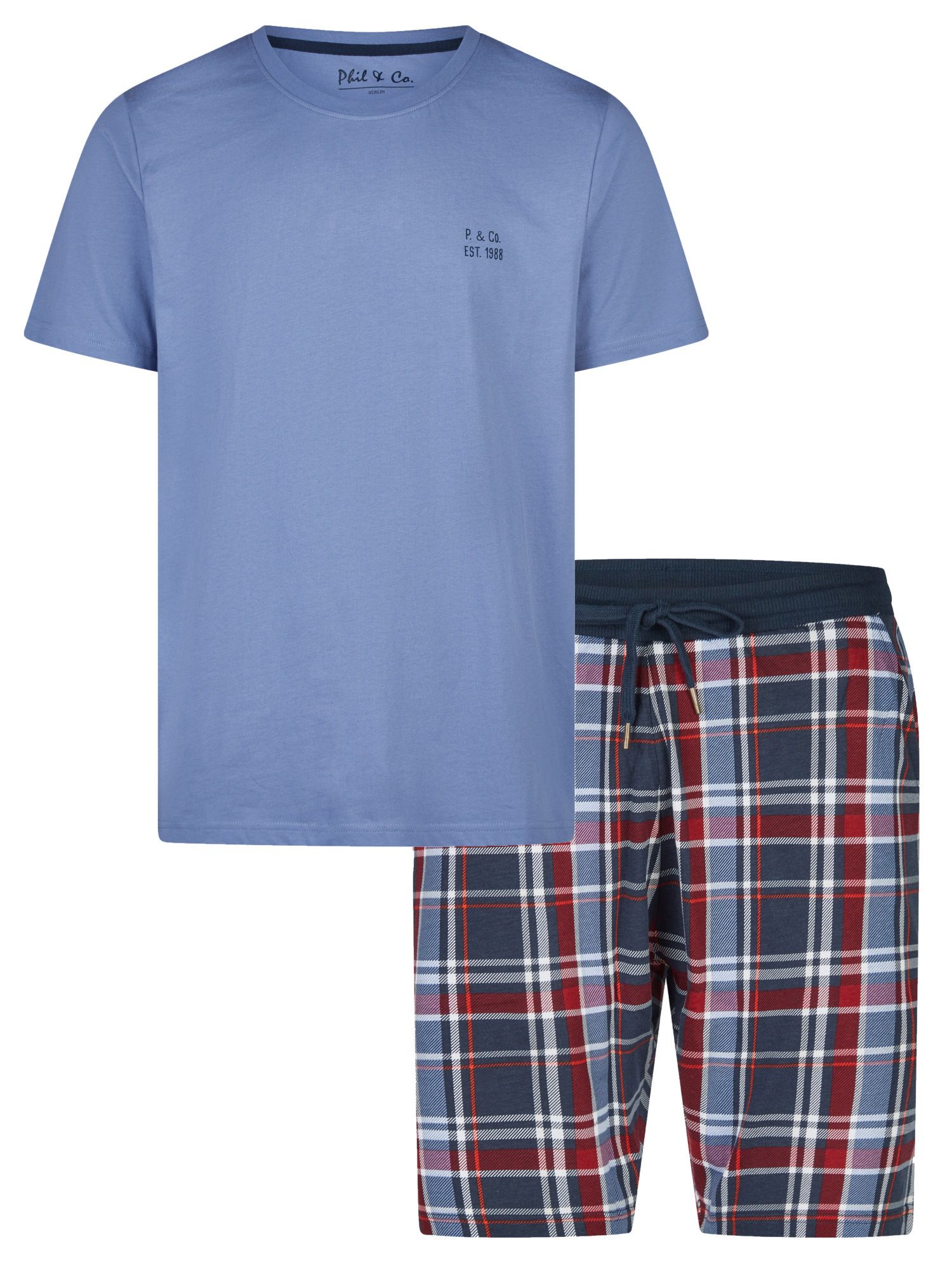 Phil & Co. Shorty Herren Schlafanzug kurz (2 tlg) Modisches Design