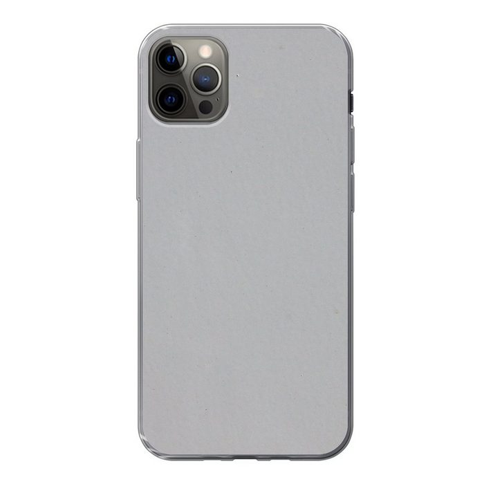 MuchoWow Handyhülle Metalldruck - Grau Handyhülle Apple iPhone 13 Pro Max Smartphone-Bumper Print Handy