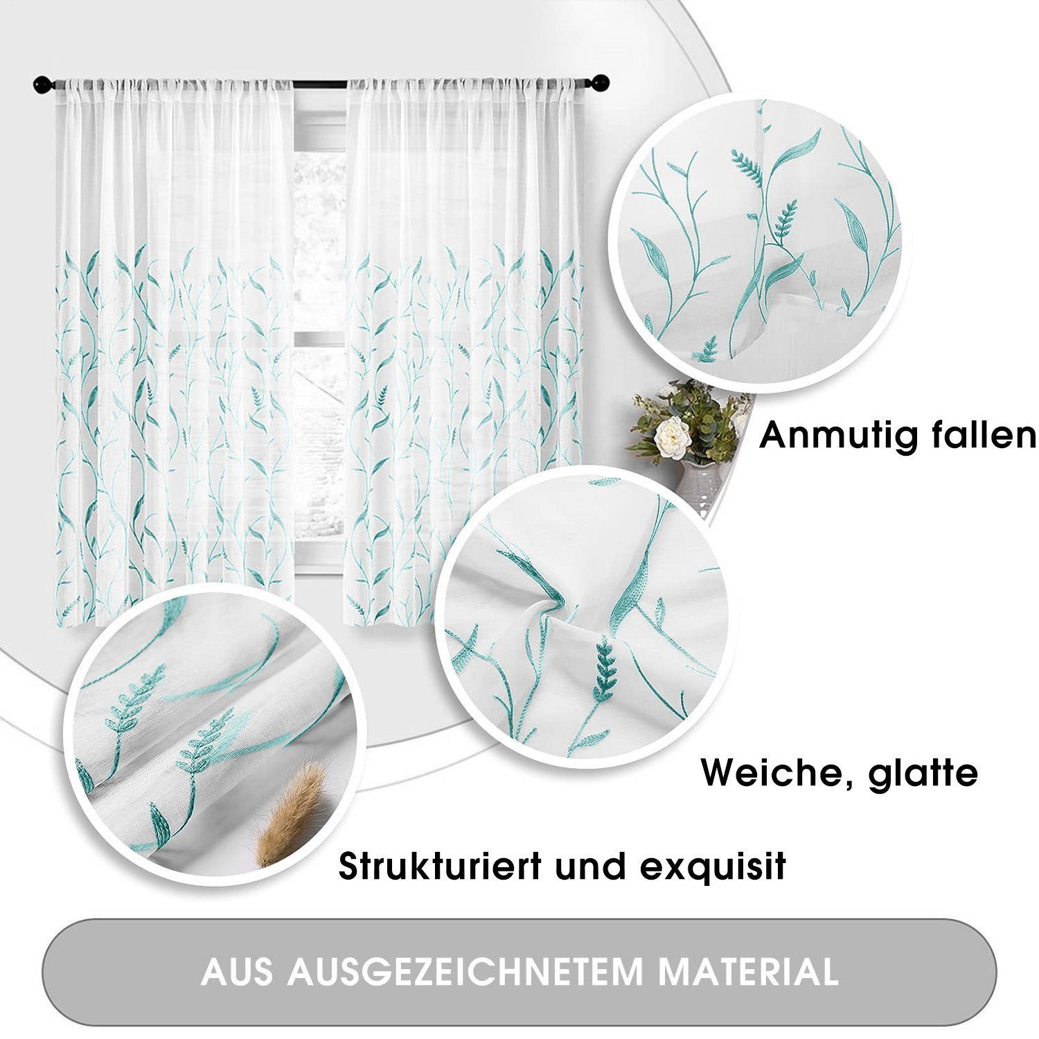 BYSURE Vorhang, Ösen (2 St), halbtransparent, günstig online kaufen