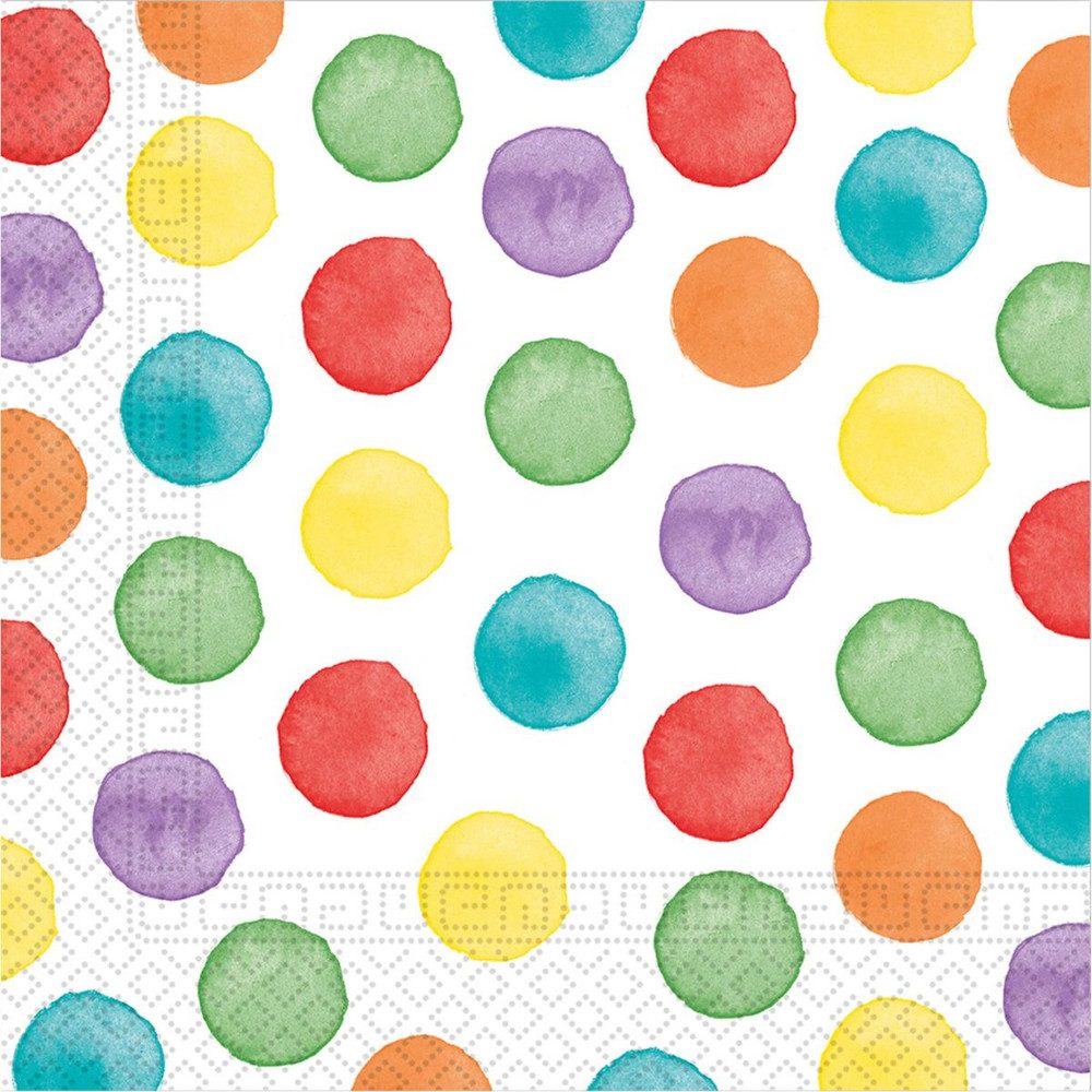 Procos Stoffserviette 20 Servietten - bunte Punkte - ca. 33 x 33 cm