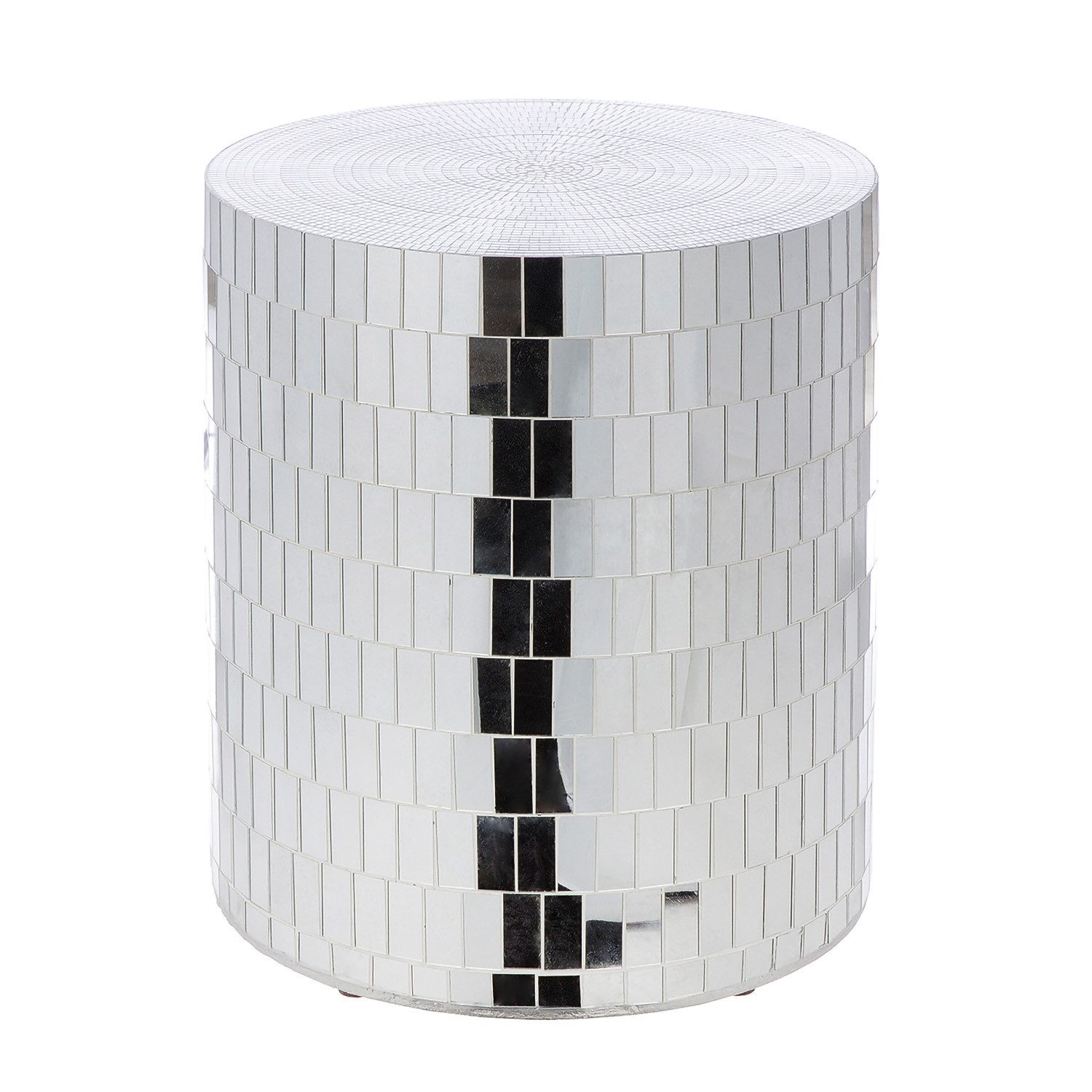 GILDE Beistelltisch DISCO - Beistelltisch in Silber mit Spiegelglas - H. 45 günstig online kaufen