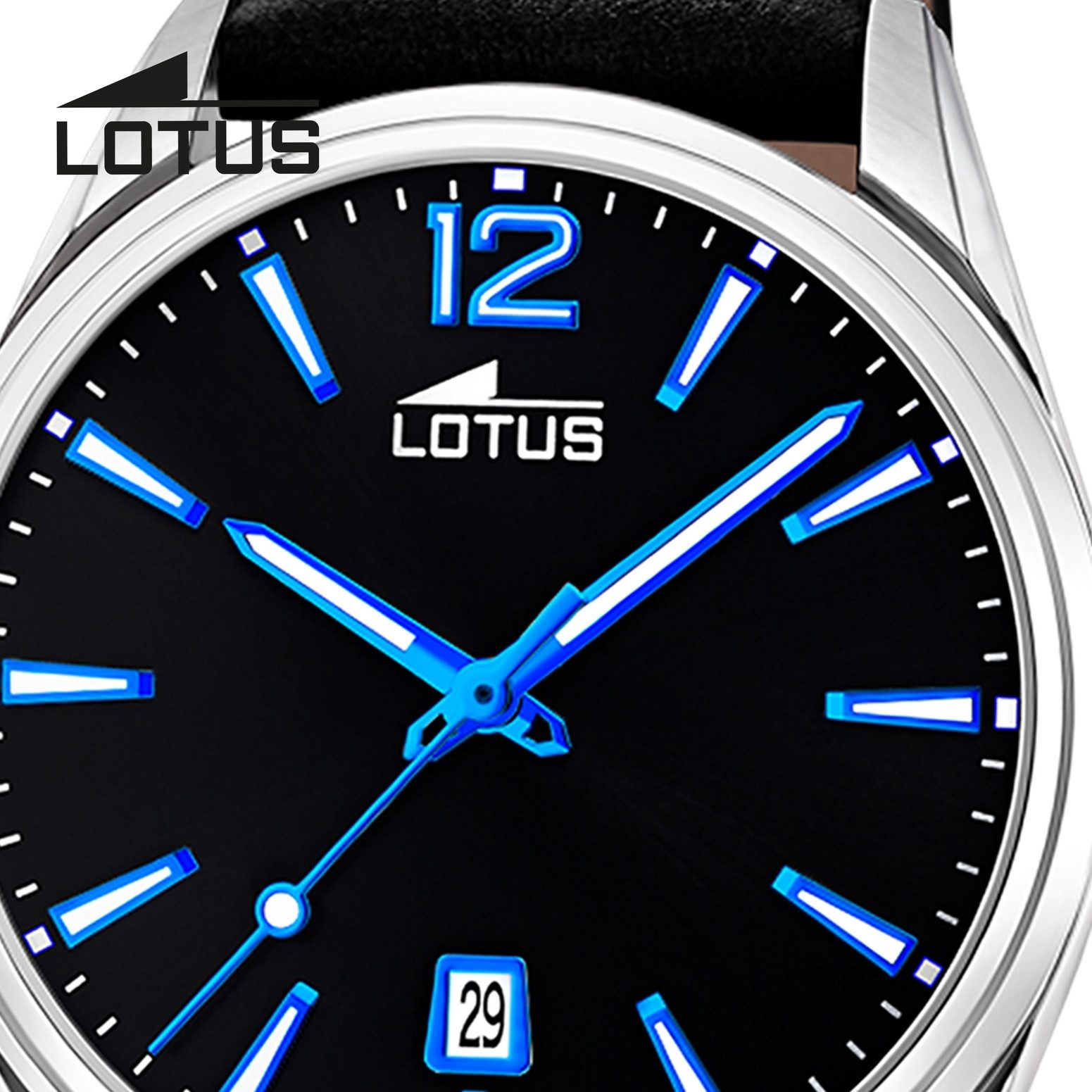 Lotus Chronograph Lotus Herrenuhr Leder schwarz günstig online kaufen
