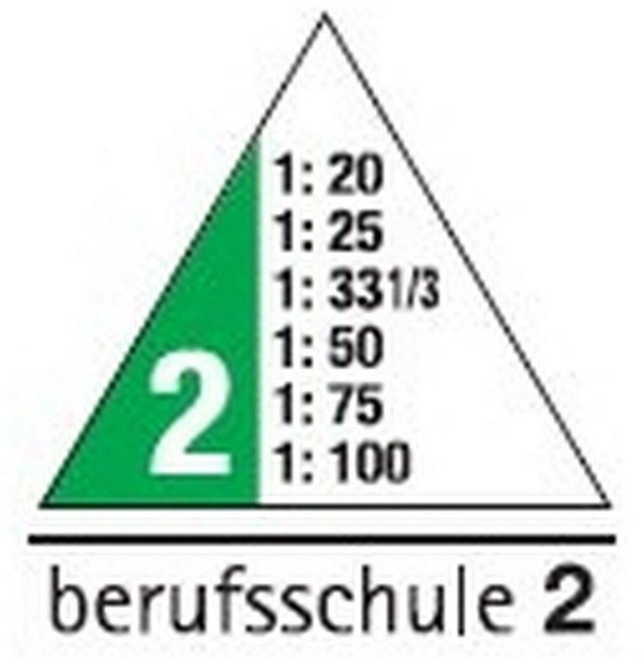 Thumbnail - Rumold Zeichenlineal Dreikantmaßstab 30cm Teilung Berufsschule 2 Kunststoff weiß
