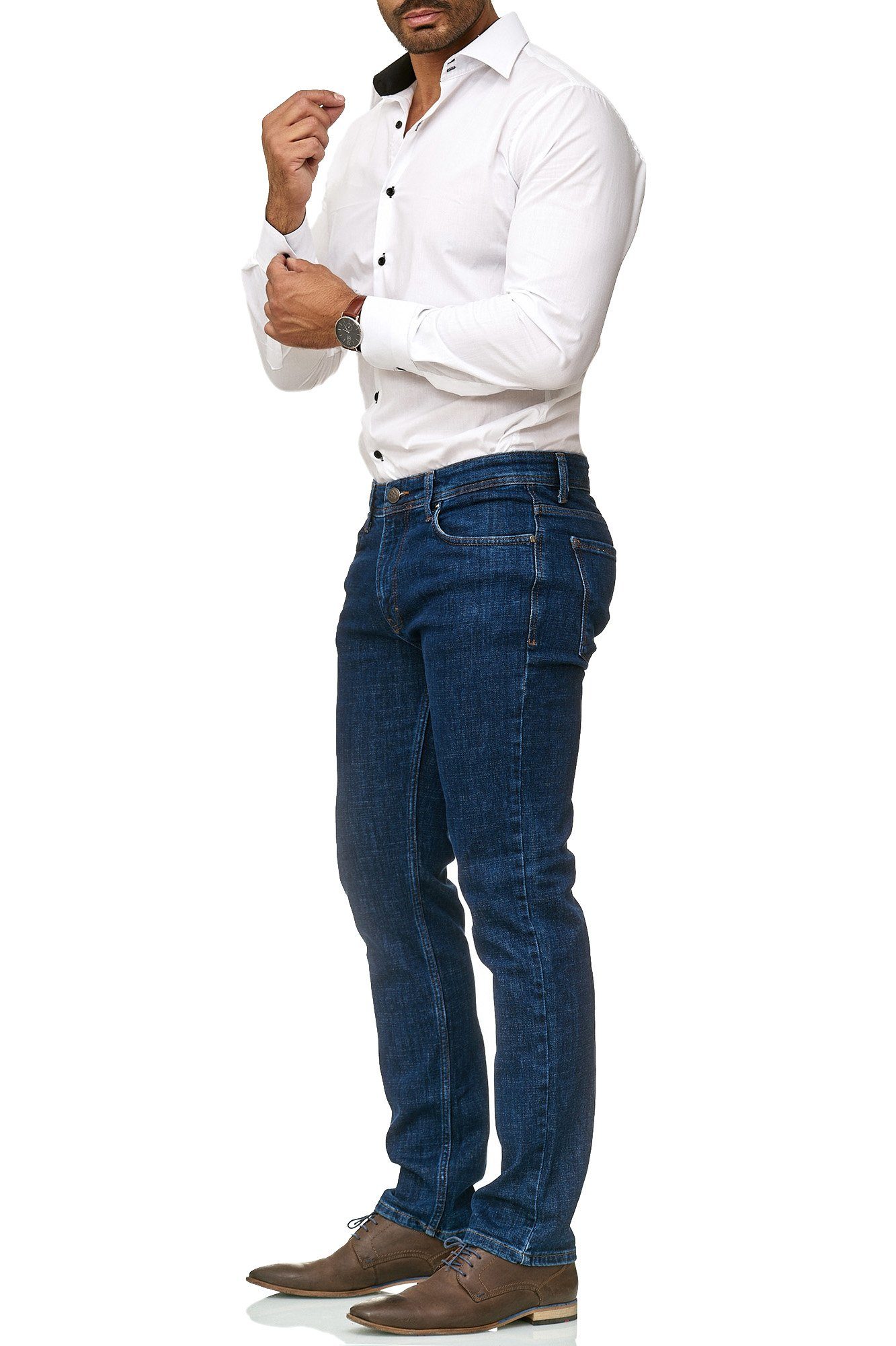 BARBONS Herren 5-Pocket-Jeans Fit Design Regular 5-Pocket 00-Blau