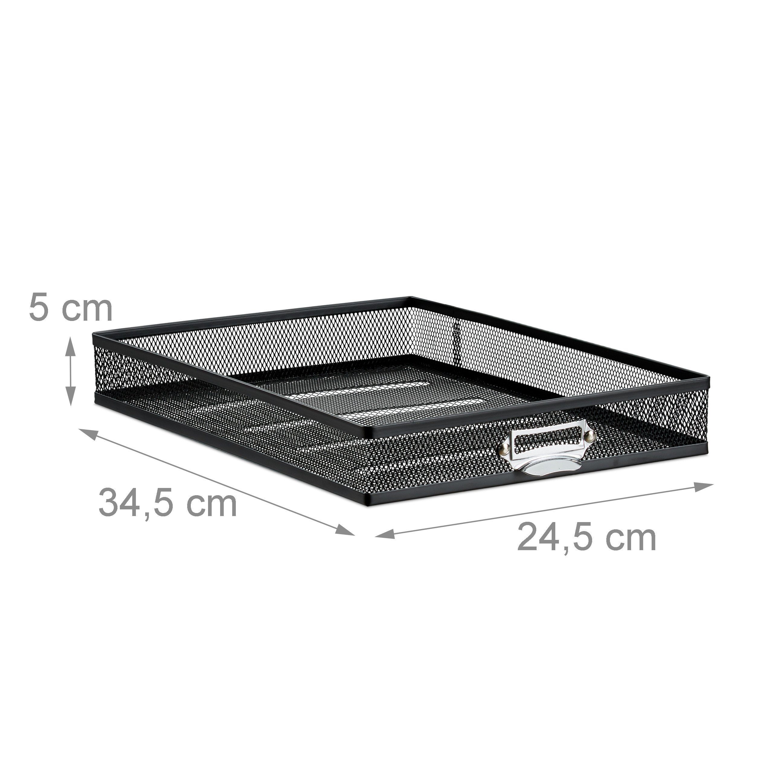 relaxdays Schubladenbox A4 mit 5 Fäch, schwarz