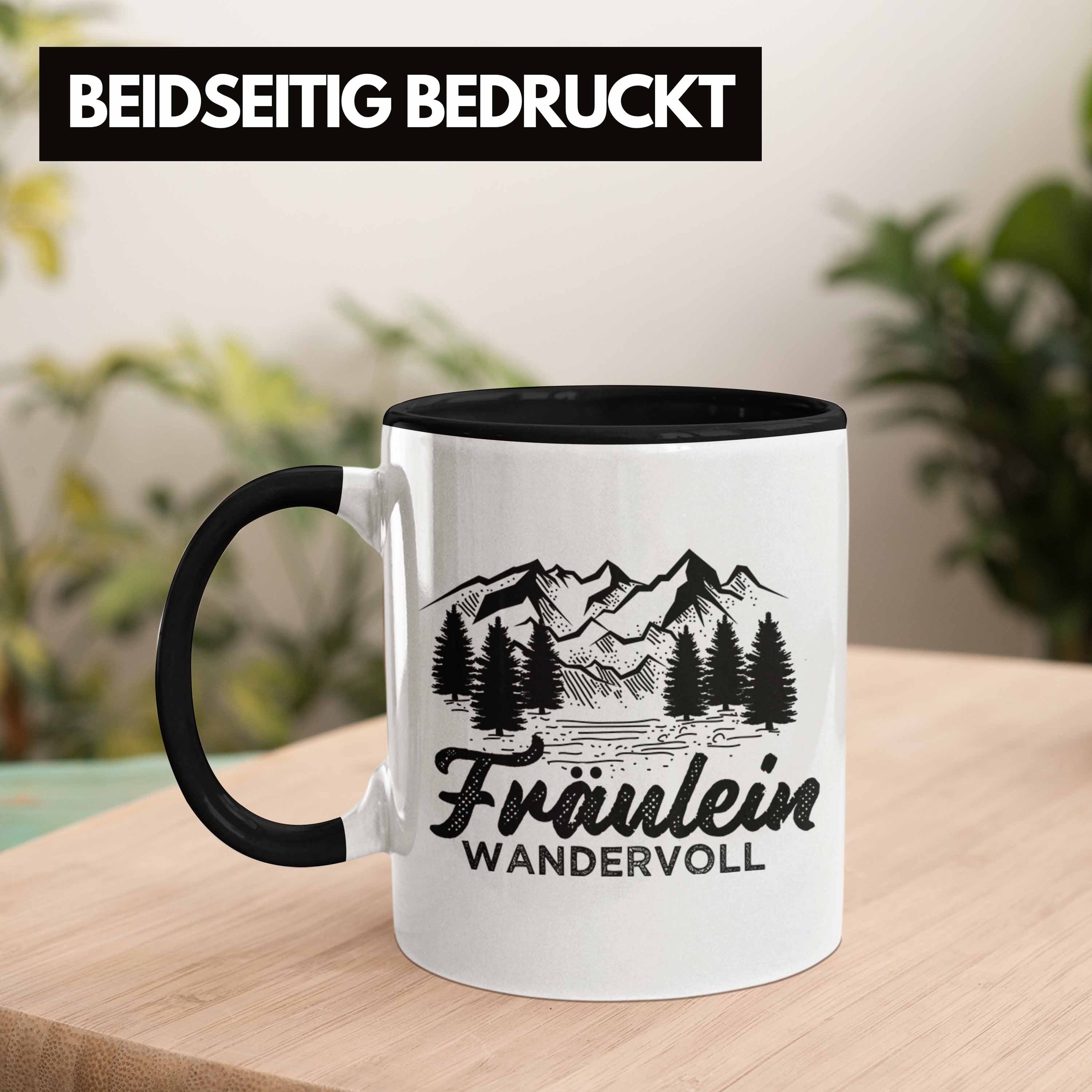 Schwarz Geschenk Trendation Trendation Lustige Tasse zum Fräulein Geschenkidee Frauen Wandervoll Wandern - Tasse Tasse Wandern