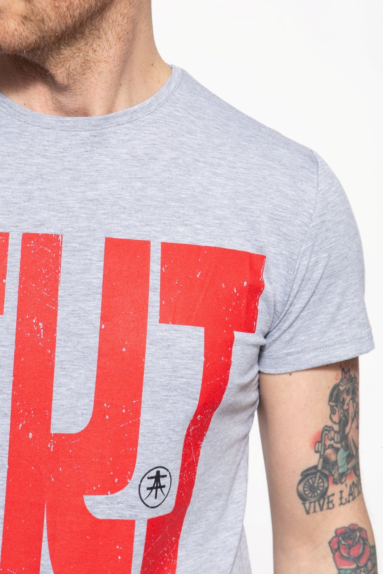 Akito Tanaka Print-Shirt Write (1-tlg) mit kontrastierendem Print