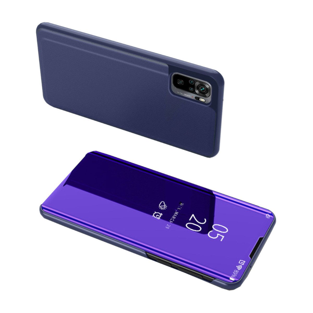 Wigento Handyhülle »Clear View Spiegel Mirror Smartcover