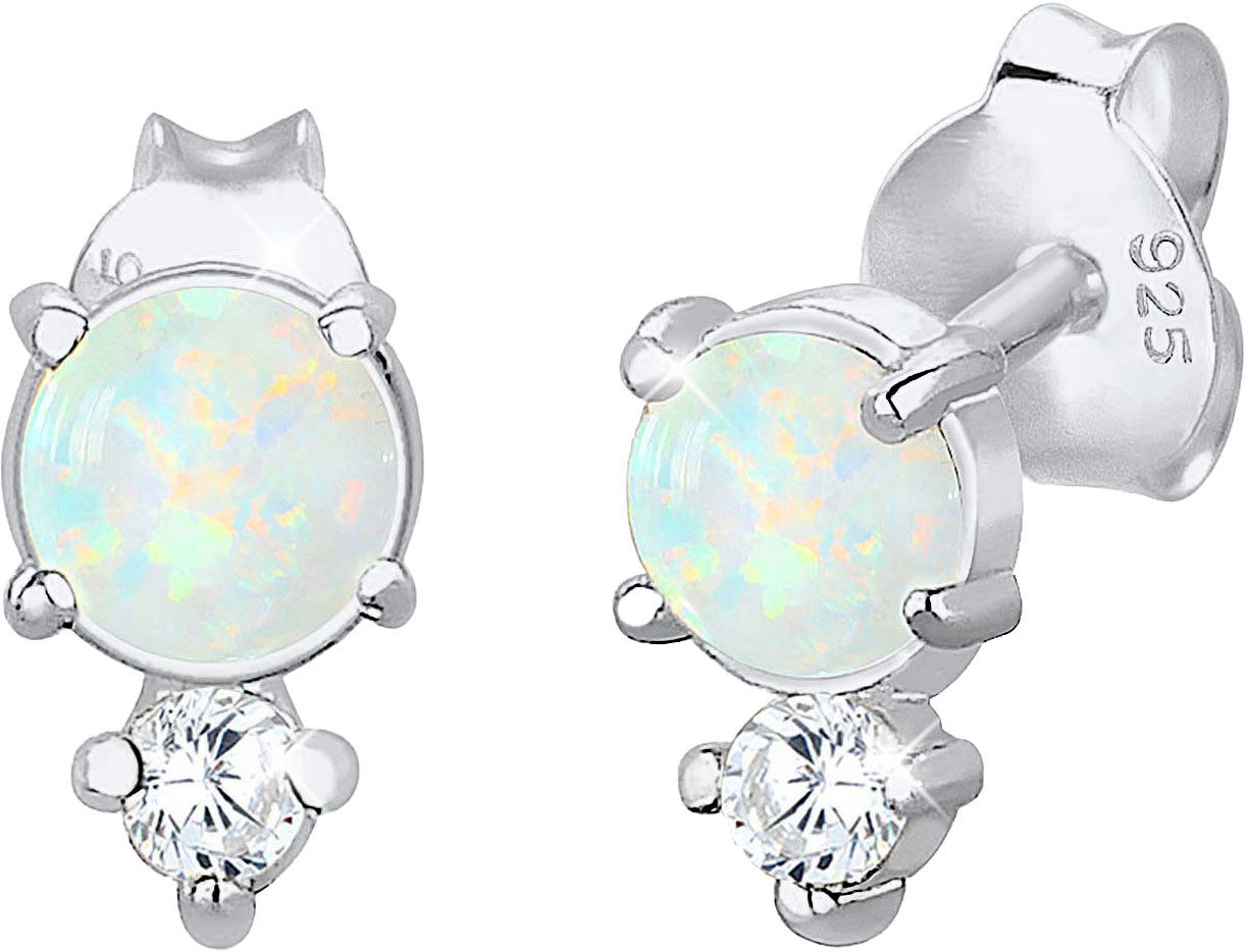 Elli Paar Ohrstecker Schmuck Geschenk Silber 925 Ohrringe, mit Opal (synth) günstig online kaufen