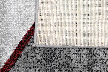 Teppich Moderner Wohnzimmer Teppich Wellen Design in rot grau anthrazit - pflegeleicht, Teppich-Traum, rechteckig, Höhe: 8 mm