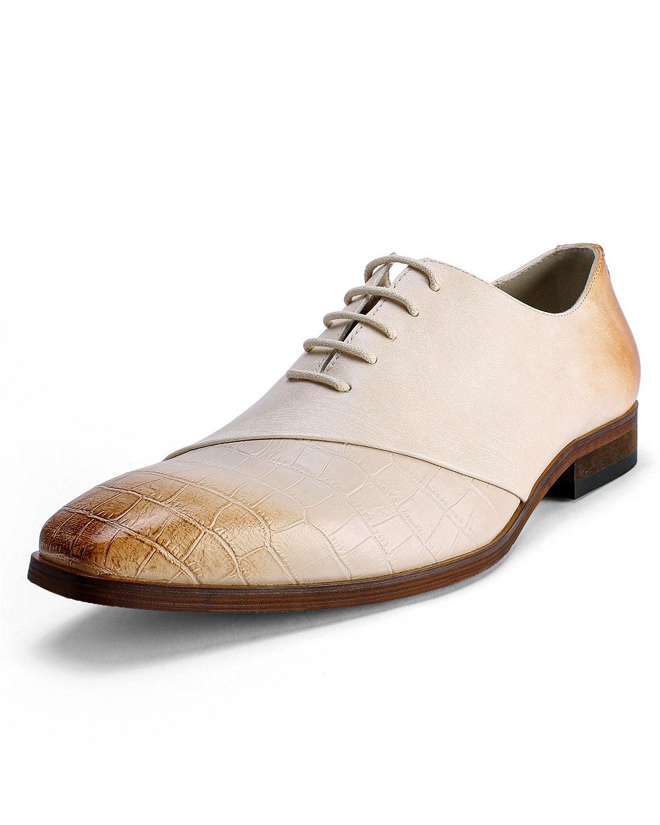 Allthemen Schnürschuh Herren Business Schnürschuhe mit Krokoleder-Optik Spitzkappe