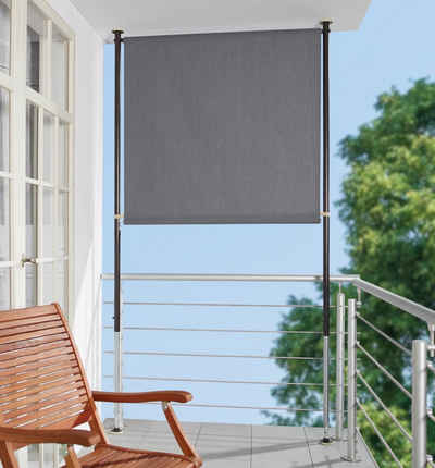 Angerer Freizeitmöbel Klemm-Senkrechtmarkise grau, BxH: 150x275 cm
