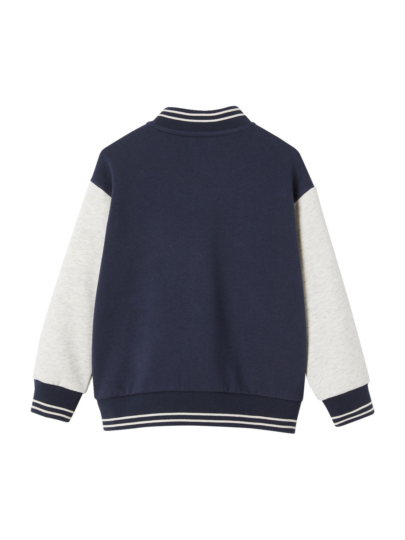 vertbaudet Fleecepullover College-Sweatjacke mit Aufnäher Jungen
