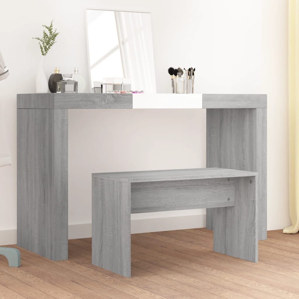 vidaXL Sitzhocker Schminkhocker Grau Sonoma 70x35x45 cm Holzwerkstoff