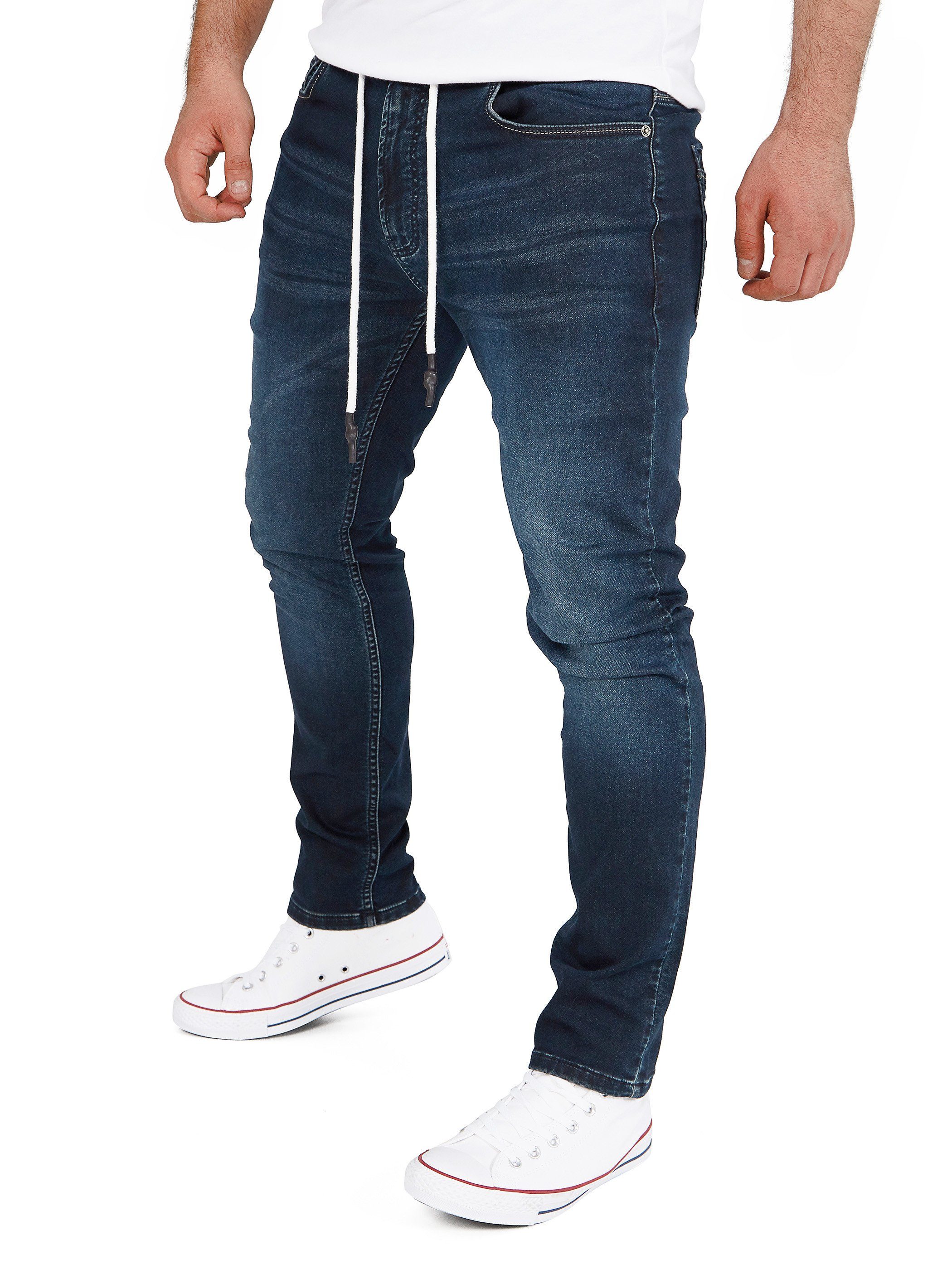 Yazubi Slim-fit-Jeans Herren Sweathose in Jeansoptik Erik Schmale Jeans, mit Stretch-Anteil