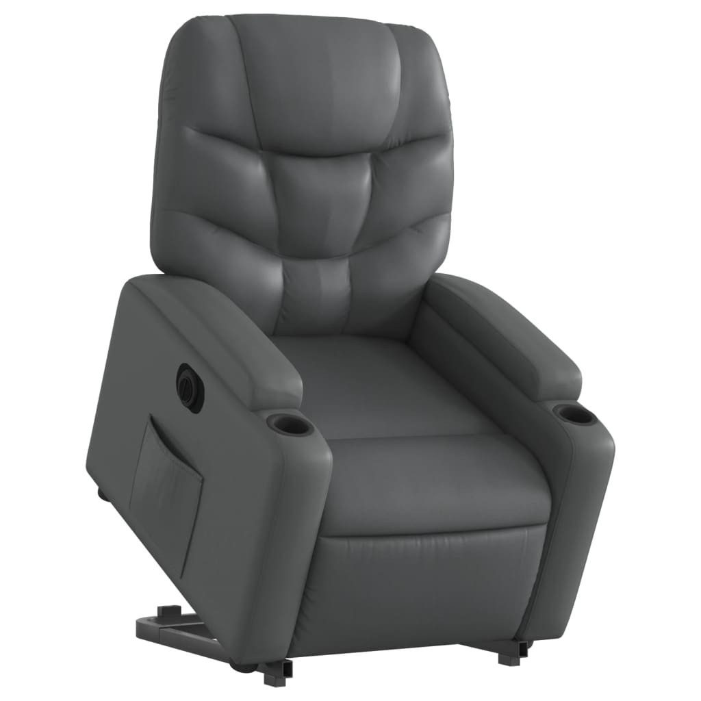 vidaXL Кресла Relaxsessel mit Aufstehhilfe Elektrisch Grau Kunstleder (1-St)