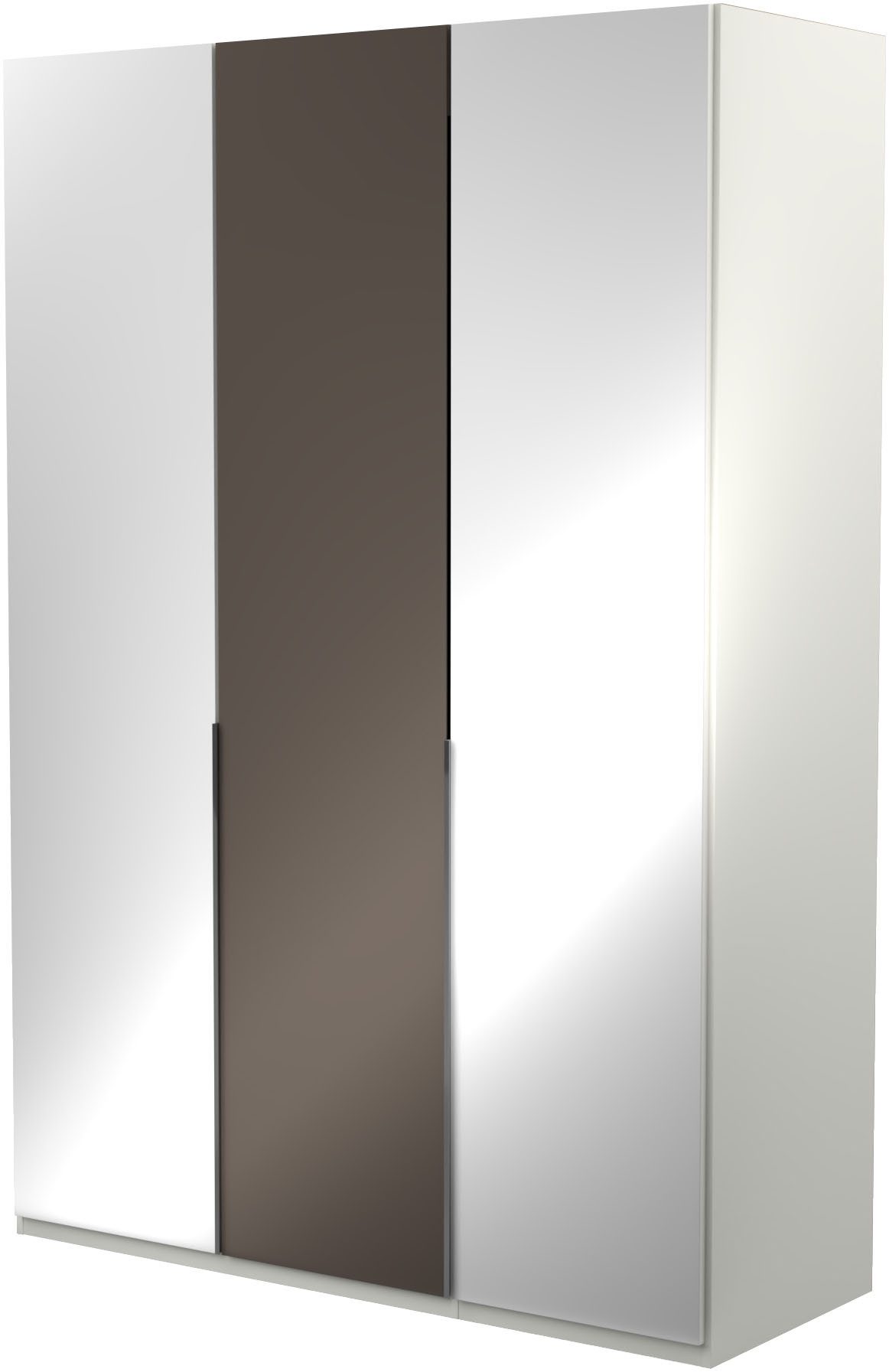 Musterring Drehtürenschrank San Diego, Kleiderschrank, Schrank, Garderobe, mit Glastüren (1-St., weiß, Türen gedämpft, 2 Höhen, mehrere Breiten, MADE IN GERMANY) 3-türig (gedämpft), 4 Böden, 2 Kleiderstangen, Chromgriffe