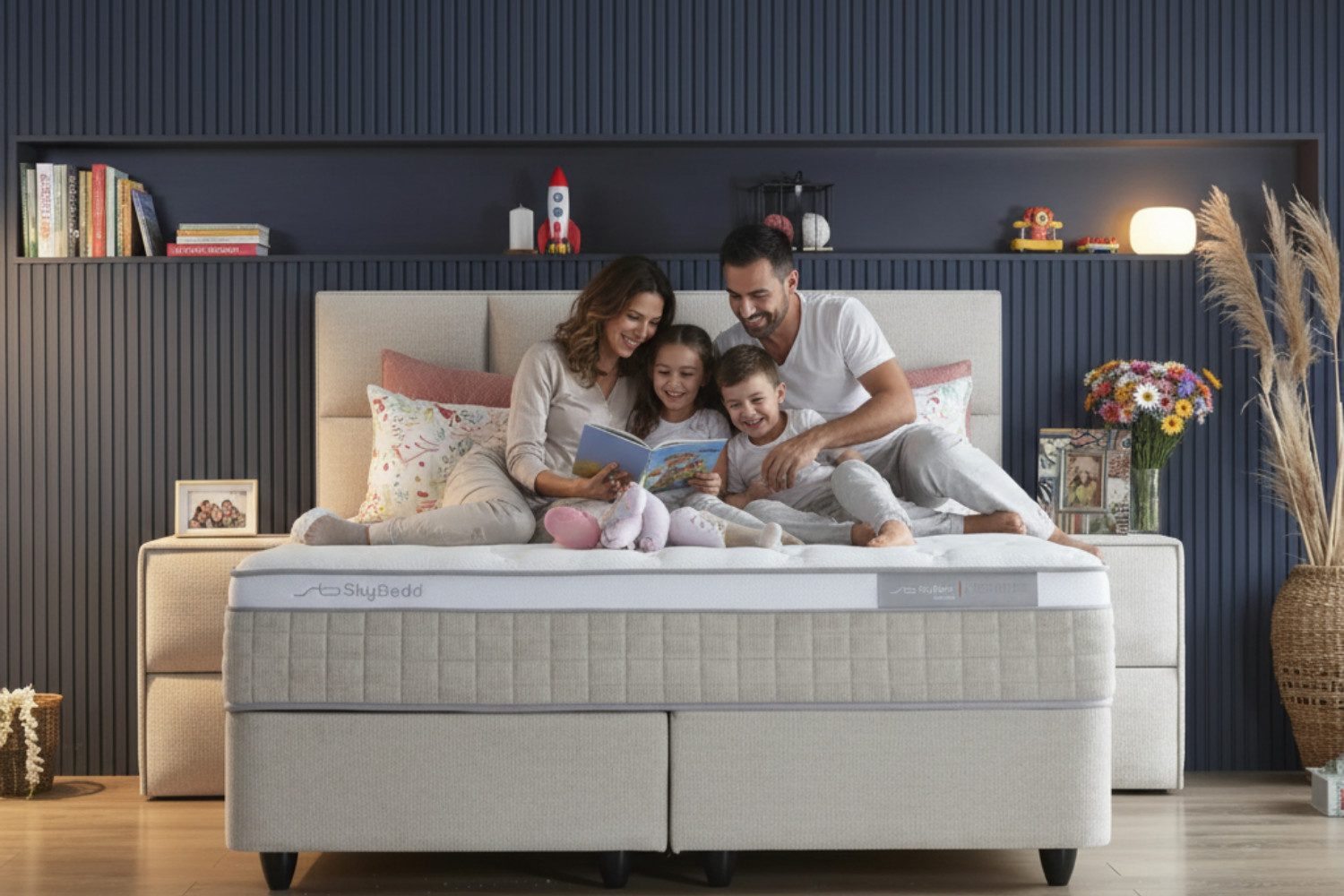 Pointhome Boxspringbett mit Bettkasten, Bett mit Matratze, Boxbett, 180x200 160x200 140x200 (1 Bettkopfteil, 1x H3/H4Matratze, 2 Bettkasten, 2 optionale Nachttisch), Topper und Stauraum