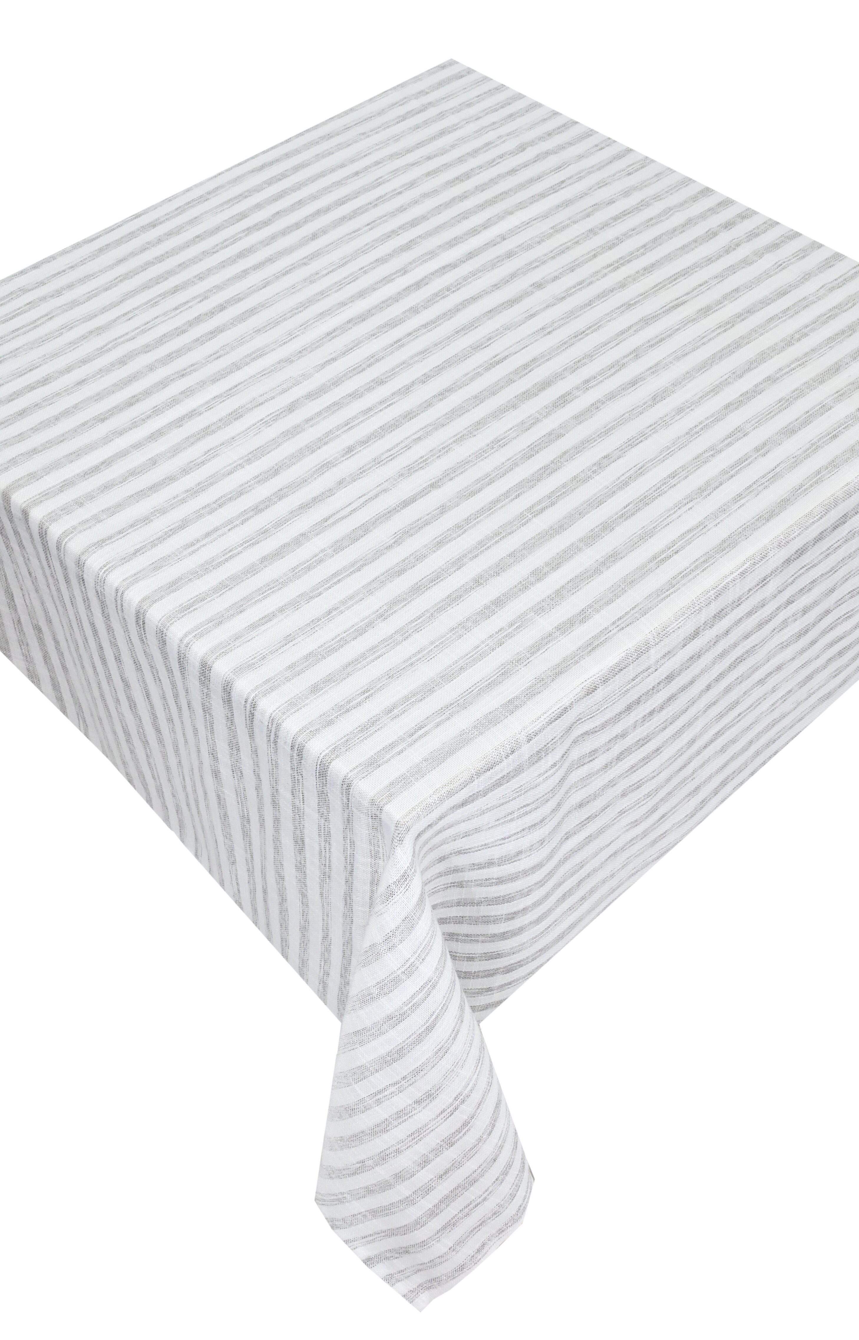OTTO home Tischdecke Marric 1 Stück, halbtransparent, Dekoration, (Packung 1-tlg), halbtransparente Tischdecke, Leinenoptik mit Streifen – Bild 2 von 4