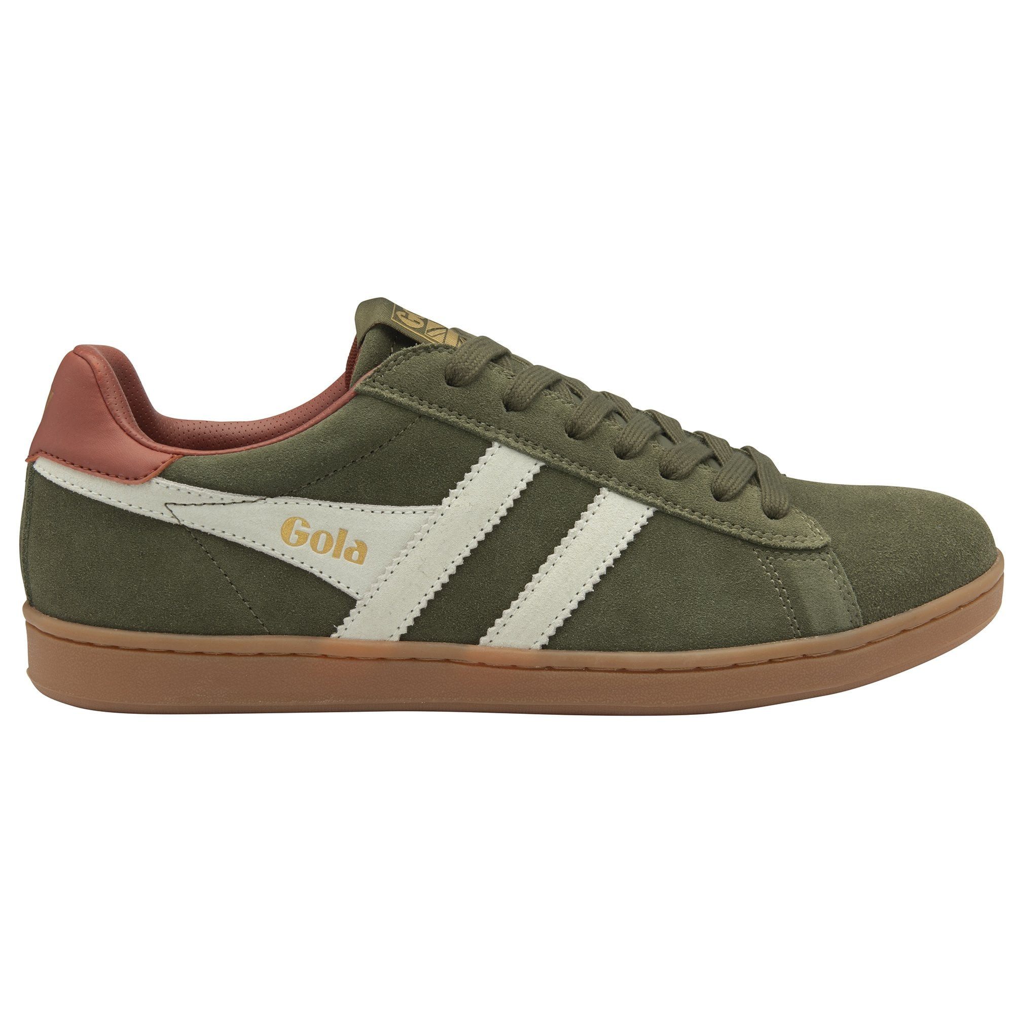 Gola Equipe II Suede-Leder 2025 khakigrün/weiss/rostrot Herren Sneaker