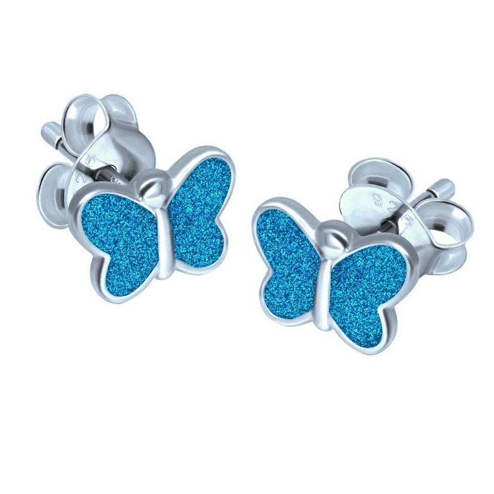 Ohrstecker Ohrringe Kinder Damen Kinder und Silberohrringe Paar Schmetterling echt Silber, schmuck23 Schmuck 925 für Mädchen,