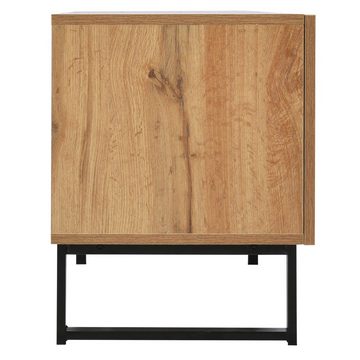 Merax Lowboard Wildeiche TV-Board mit vier Schubkästen, Fernsehtisch, TV-Schrank Vintage Industrial, aus Holz, Breite 190cm