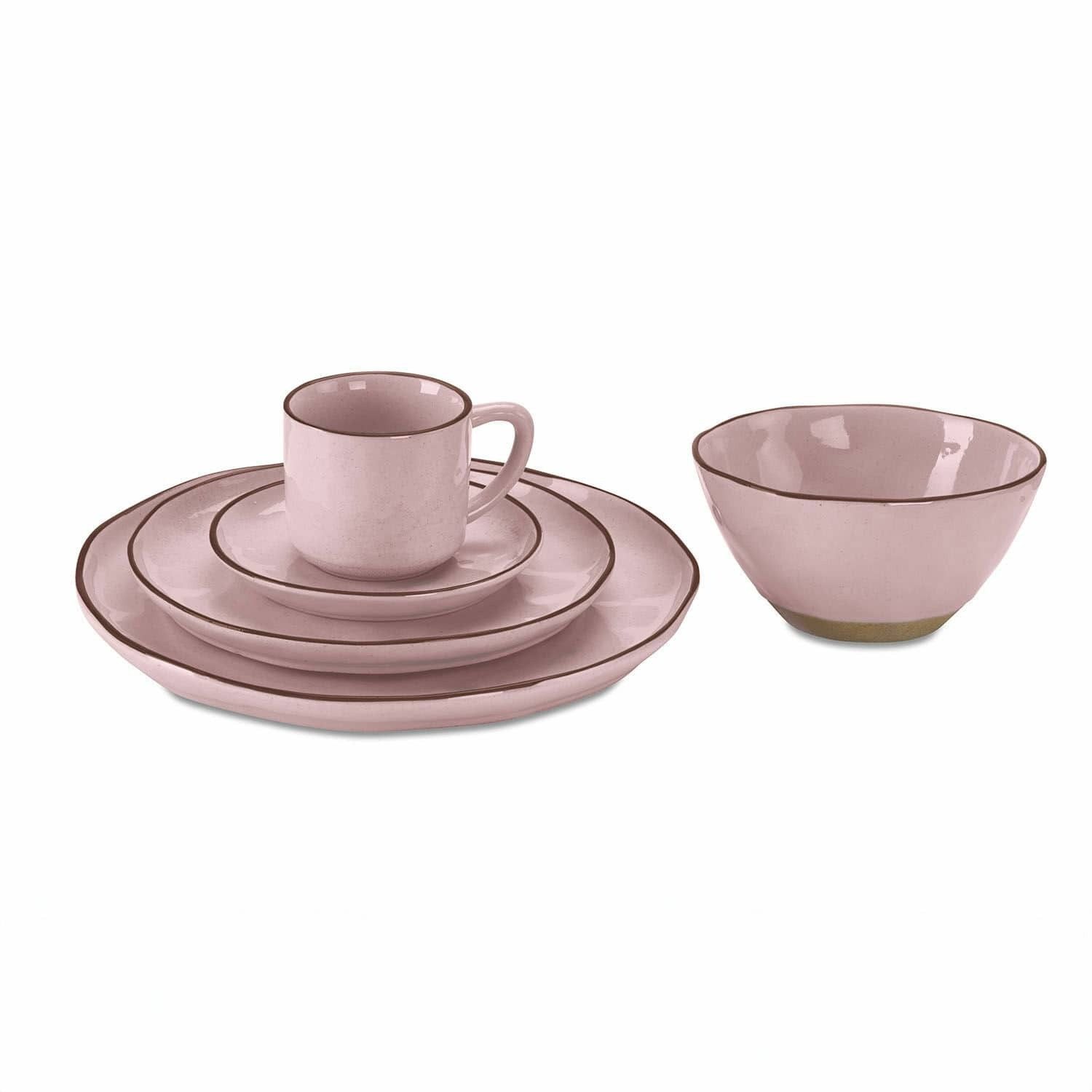 Mirabeau Geschirr-Set Geschirr 30er Set Biarré rosa, Steinzeug