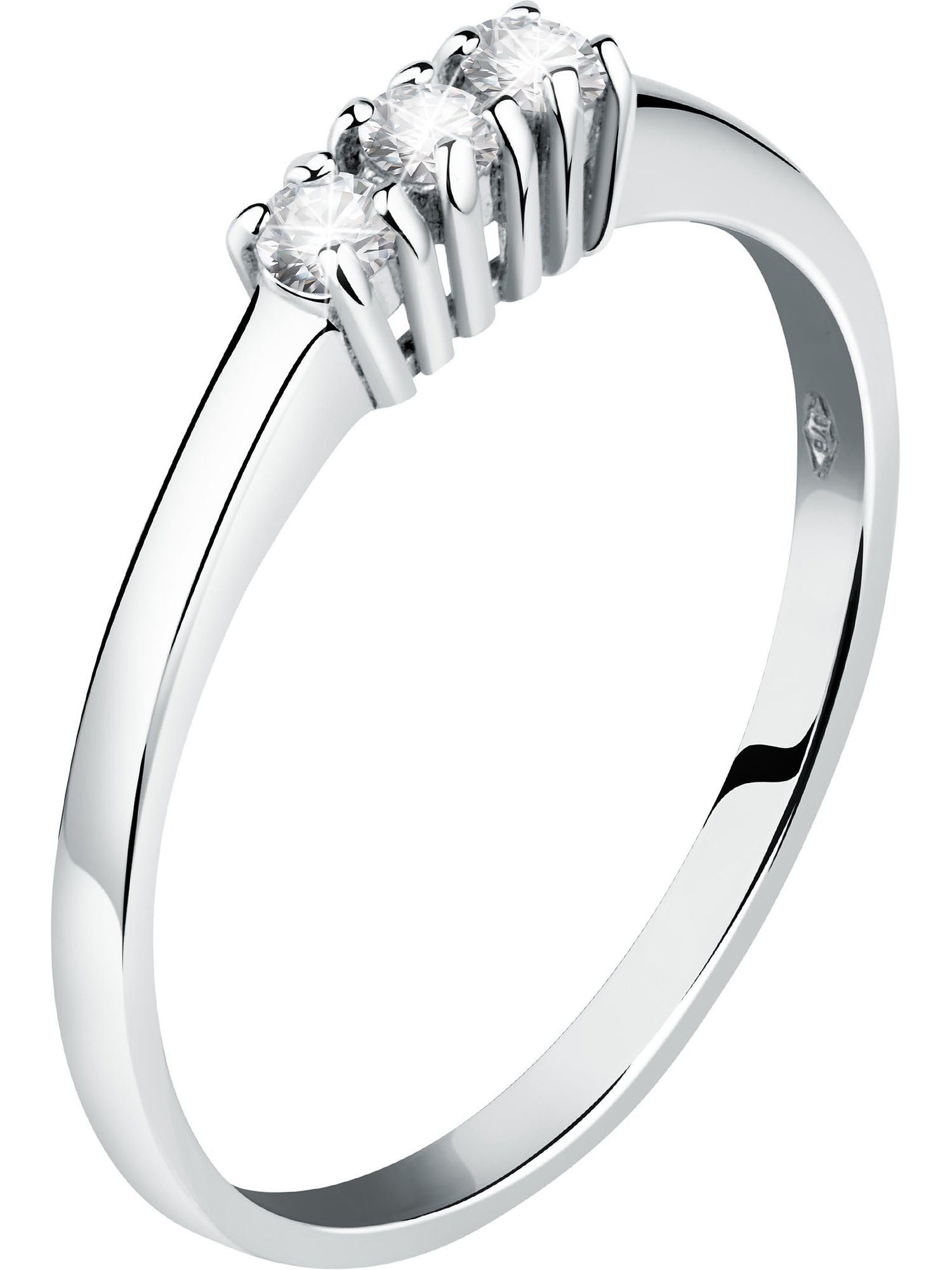 Diamantring CHRIST Damen-Damenring 375er Weißgold 3 Diamant