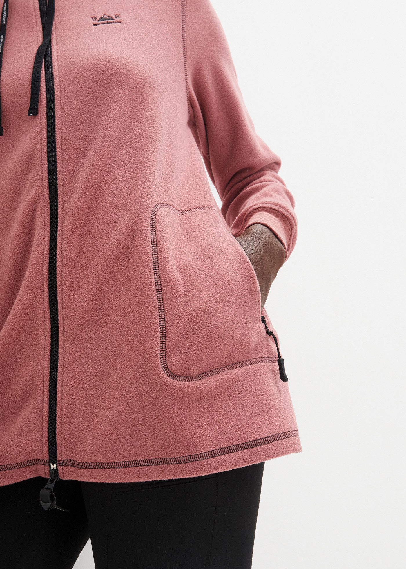 bonprix Fleecejacke A-Linien-Schnitt, Langarm-Design, aus 100% Polyester, Regular Fit