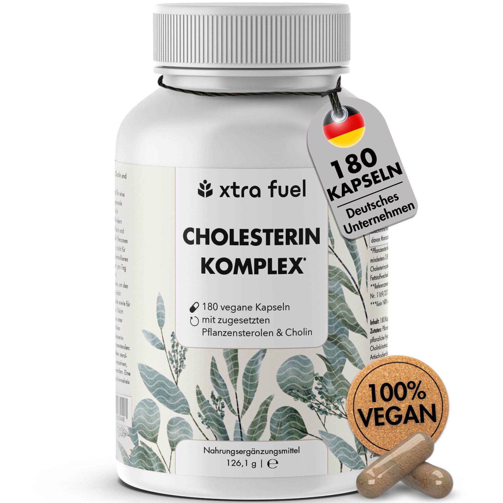 XTRA FUEL Cholesterin Komplex* - mit Pflanzensterolen, Bergamotte, Artischocke Kapsel, 126.1 g