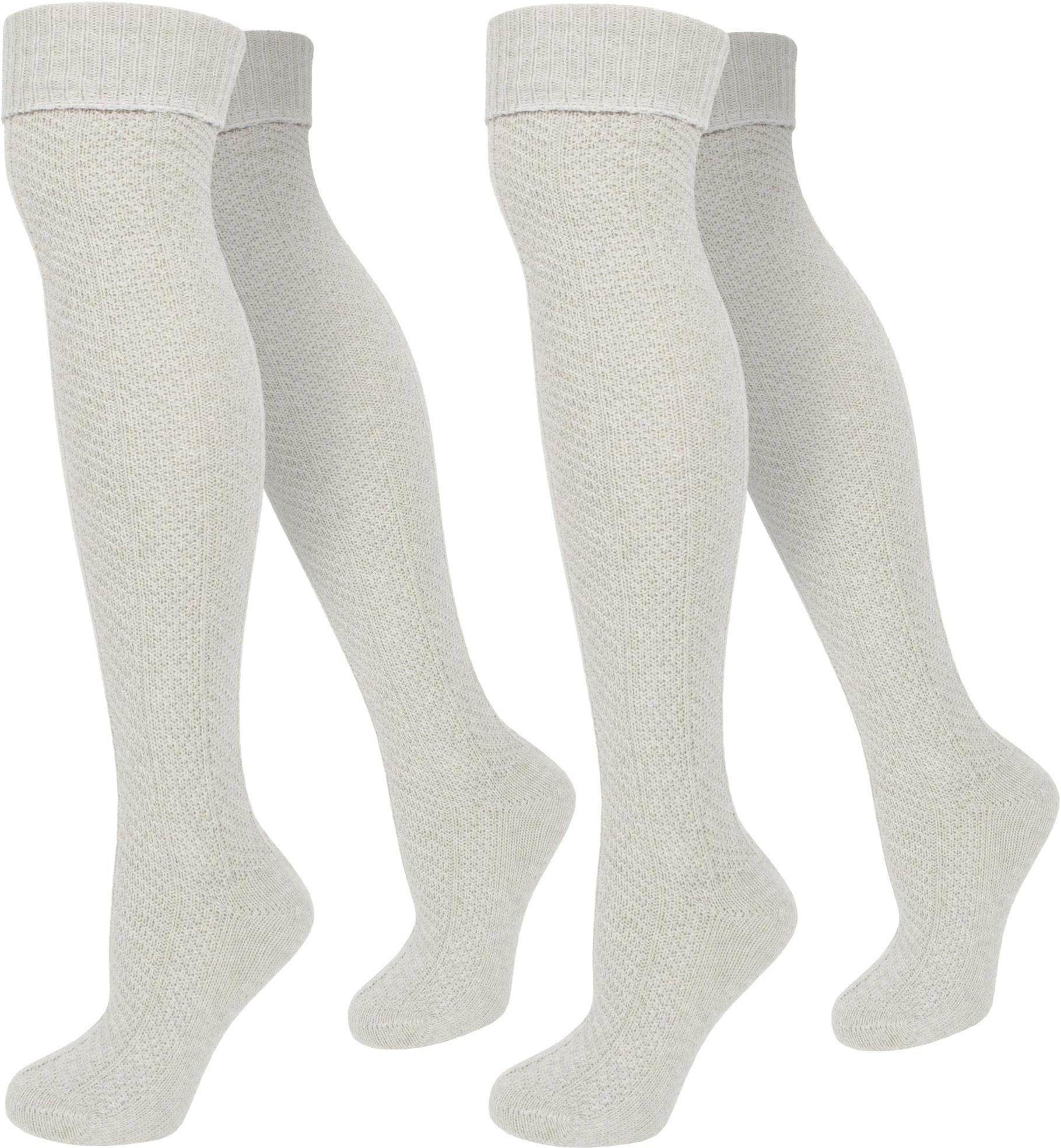 Overknees 2 Paar Overknees mit Wolle und Zopfmuster