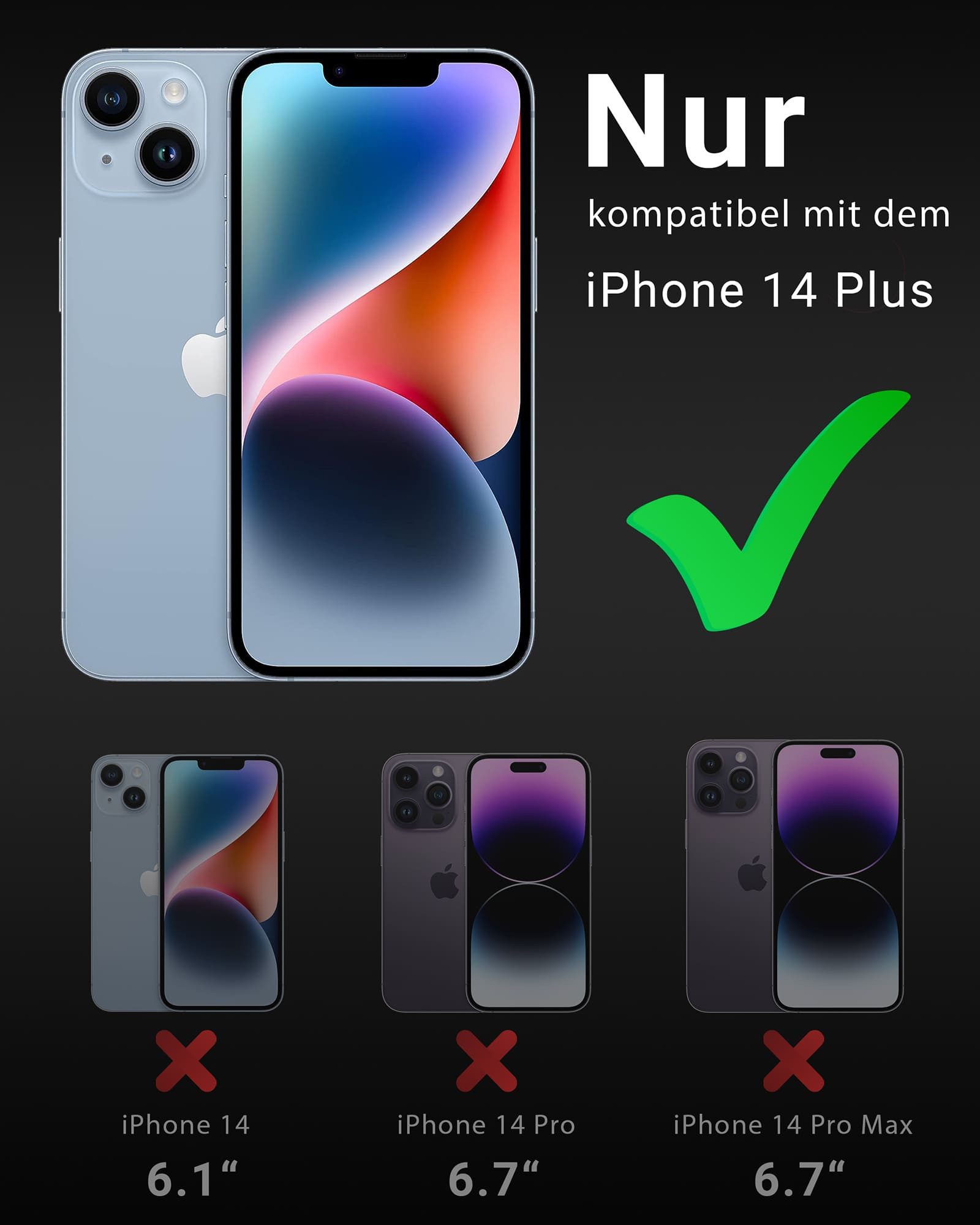 GreenHec Displayschutzglas Panzerfolie Sichtschutz iPhone 18 17 16 15 14 13 12 11 Pro Max 16e 17e für iPhone 14 Plus, Spar-Set, X Air, Privacy Glas Anti Spy, Sc – Bild 2 von 5