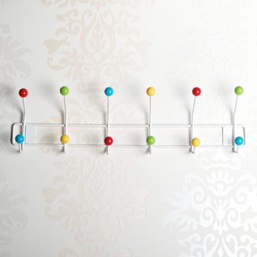 DESIGN DELIGHTS Wandgarderobe GARDEROBENLEISTE "COLOUR BALL" farbenfrohe Wandgarderobe mit 12 Kugeln