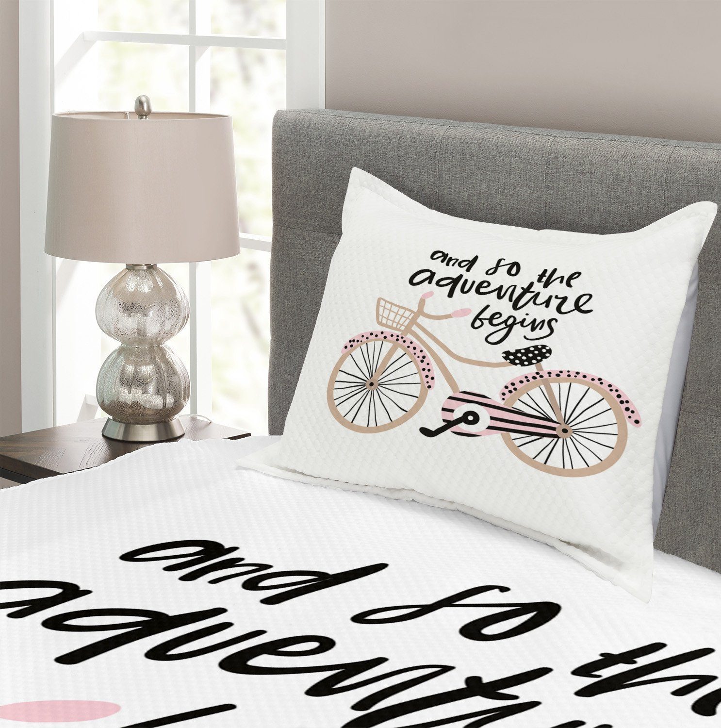 Waschbar, Abakuhaus, mit Wörter Abenteuer Kissenbezügen Set Tagesdecke Bicyclend