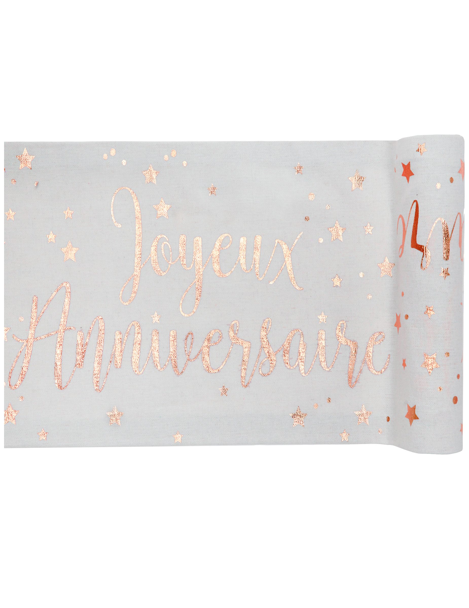santex Kostüm Baumwoll Tischläufer Geburtstag Roségold 3m x 28cm