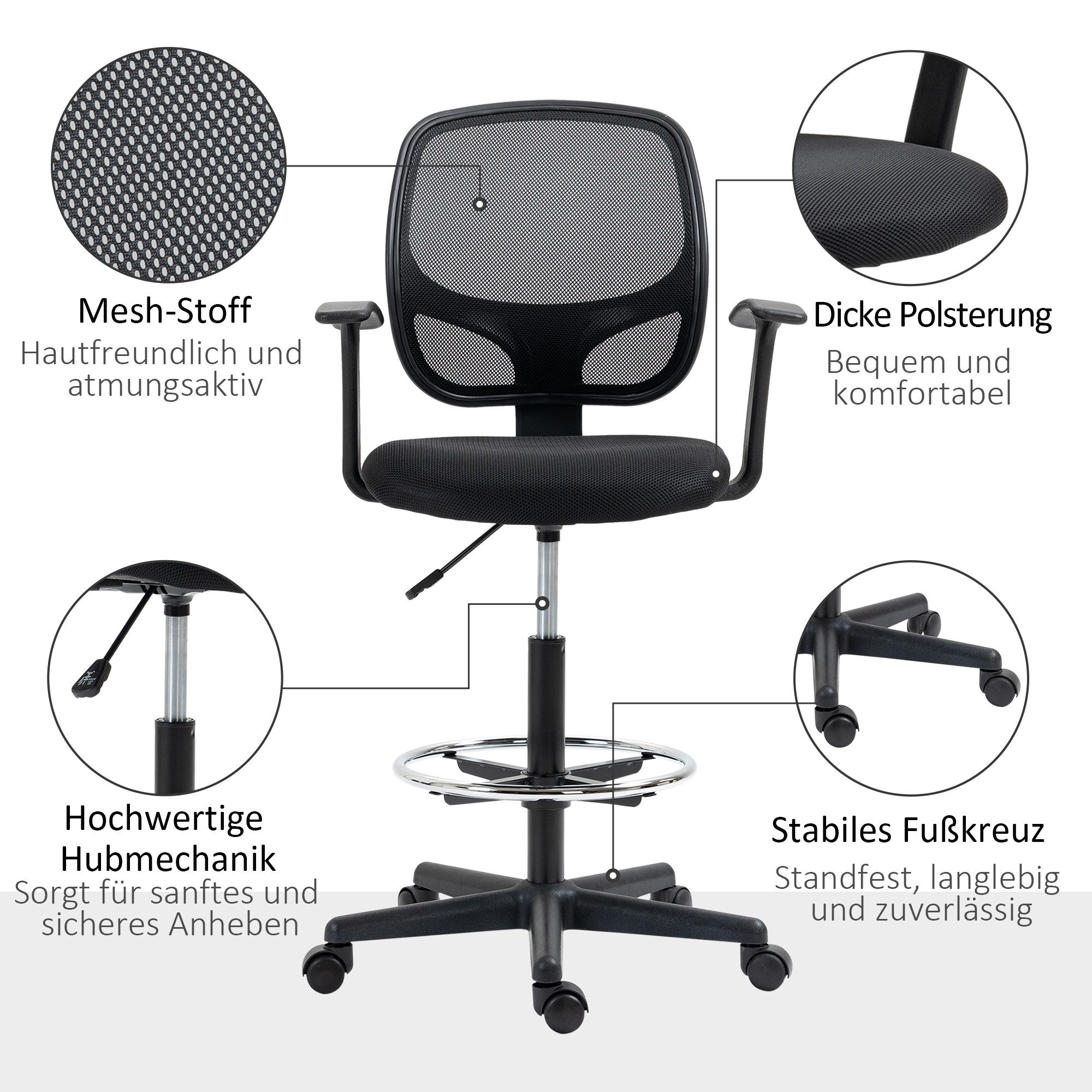 MC Star Bürostuhl ergonomischer Schreibtischstuhl, Drehstuhl, günstig online kaufen