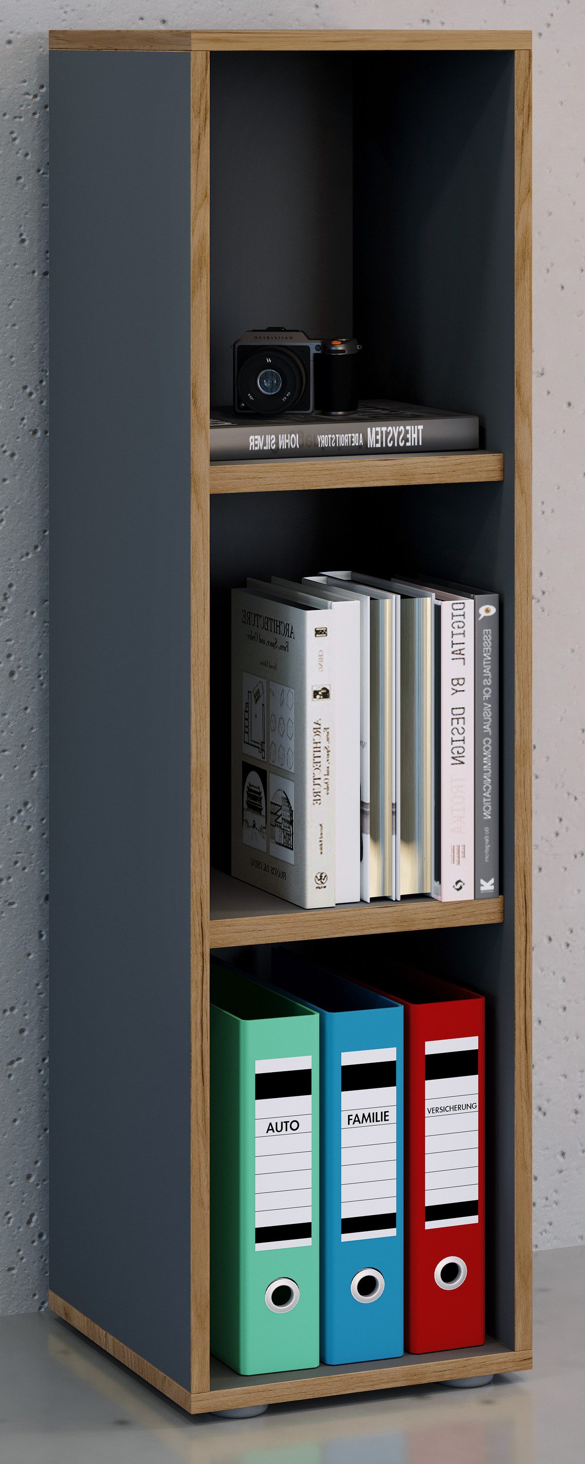 VCM Standregal Salia B. 30 x T. 33 x H. 110 cm, Offener Stauraum für Ordner, Akten und Bücher, 3 Fächer, Holzwerkstoff – Bild 3 von 5