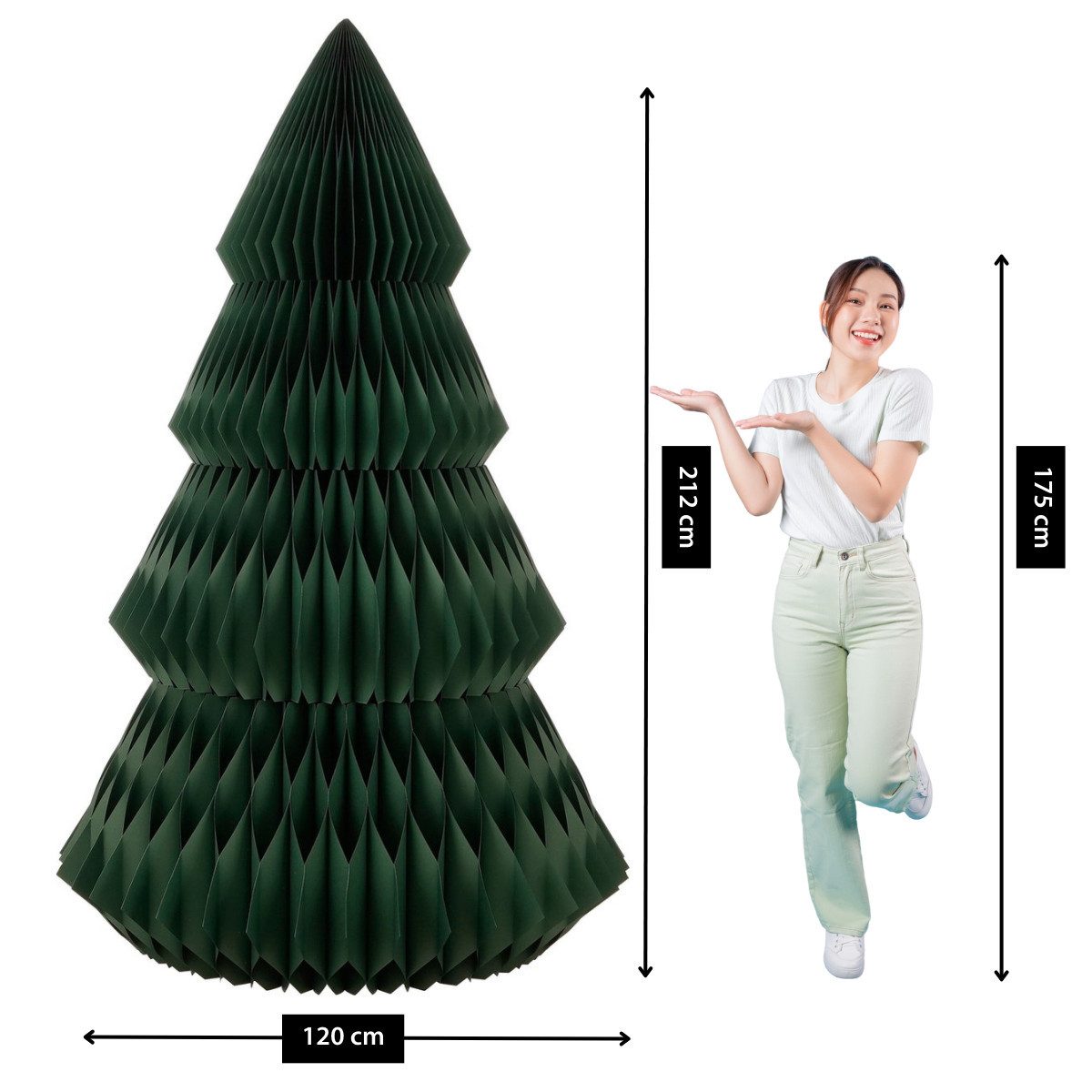 Mica Decorations Hänge-Weihnachtsbaum Mica Decorations Papier Weihnachtsbaum H212 x D120 cm