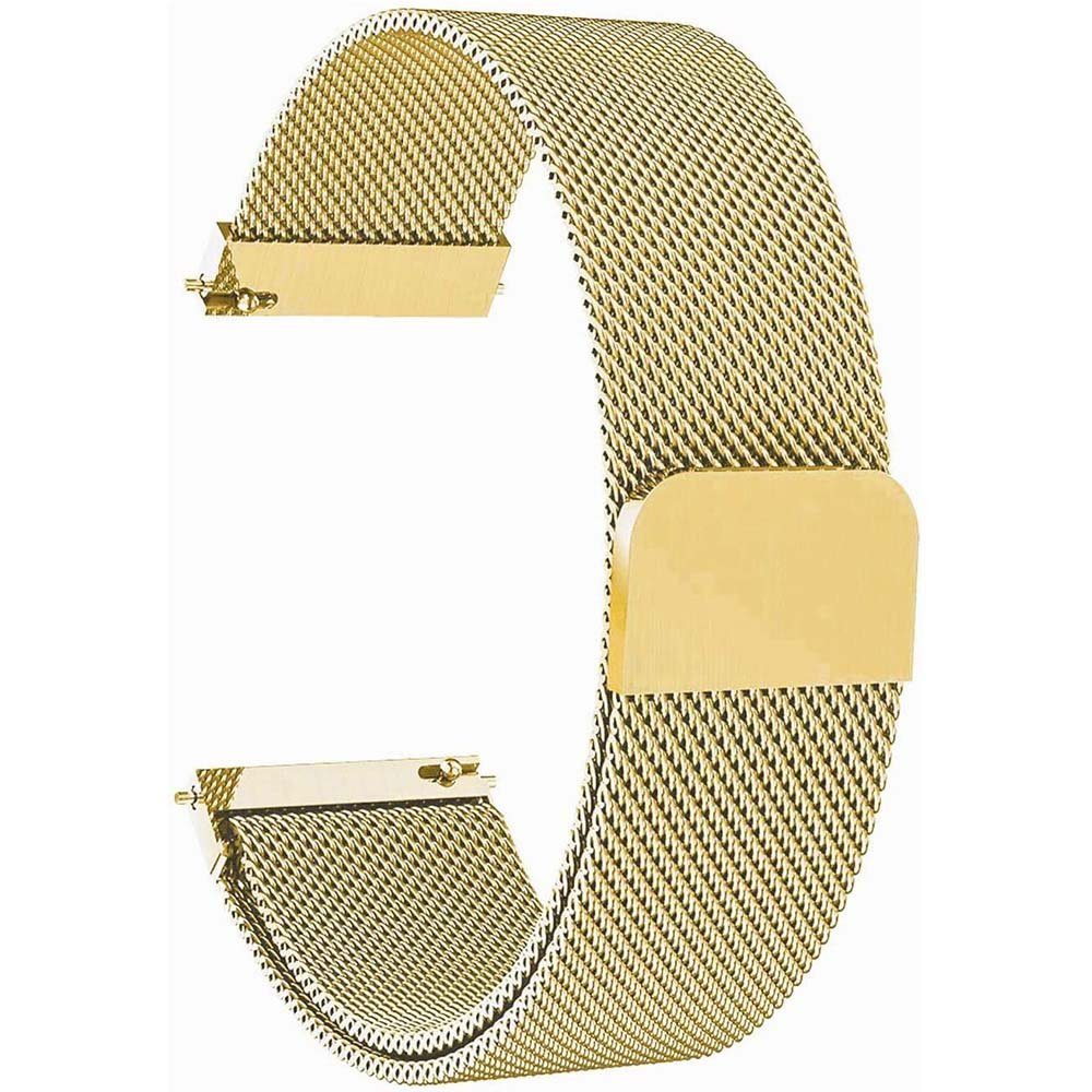 Sunicol Uhrenarmband Schnellverschluss 18/20/22mm für Uhrenarmband, Mesh-Edelstahl, Gold normale Magnetschließe, Watch Uhr oder Smart