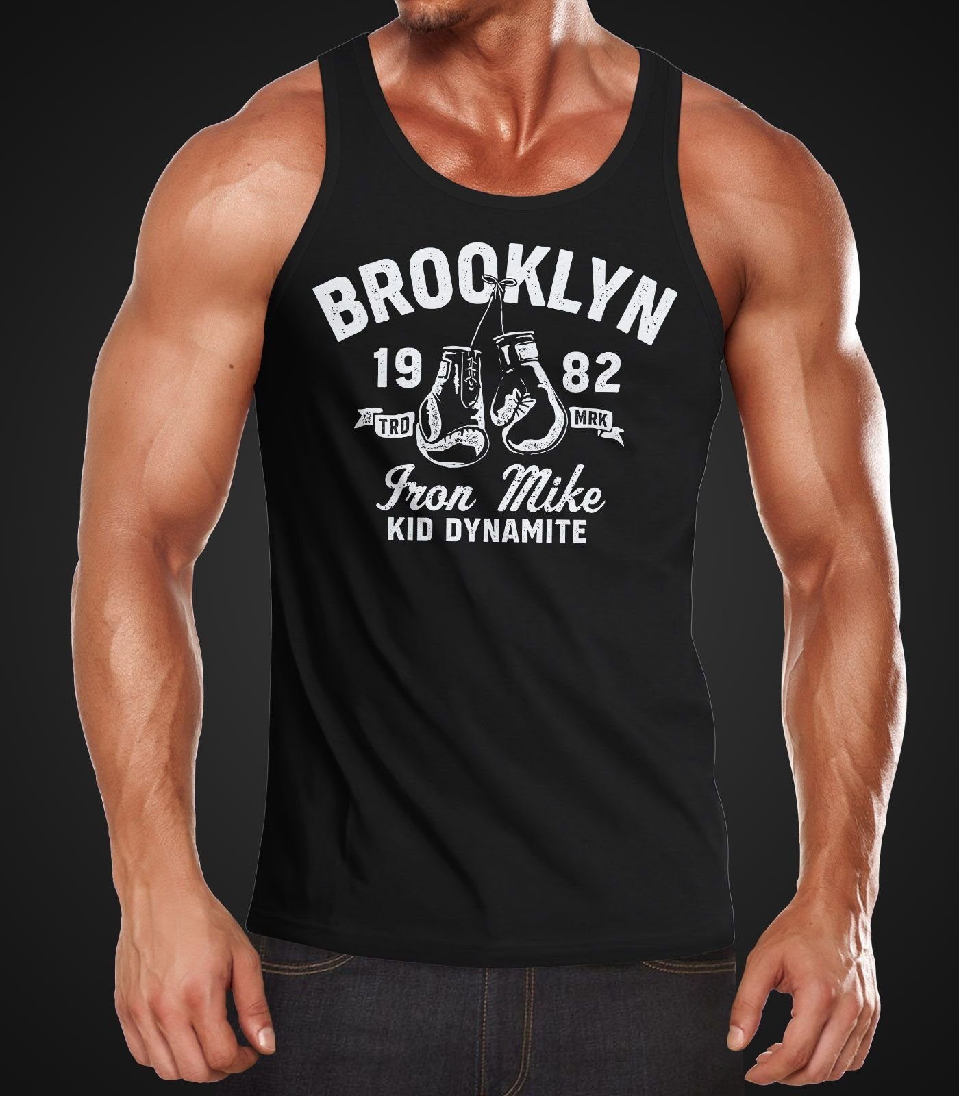 Neverless Tanktop Herren Tank-Top Boxen Iron Mike Brooklyn Retro Design Muskelshirt Muscle Shirt Neverless® mit Print
