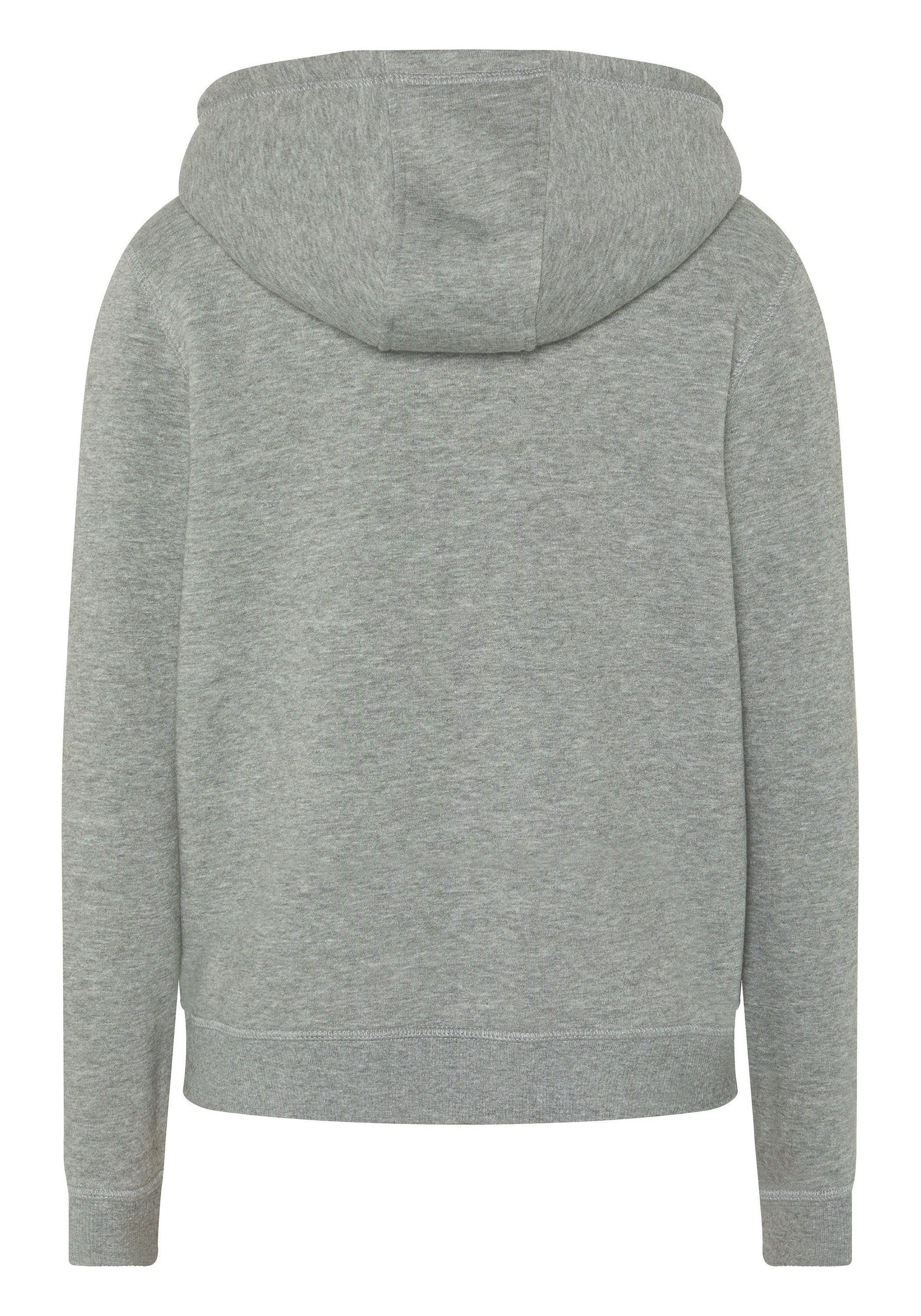 Kapuzensweatshirt Neutral Gray Chiemsee 1 Hoodie Melange Label-Mountain-Print 17-4402M mit