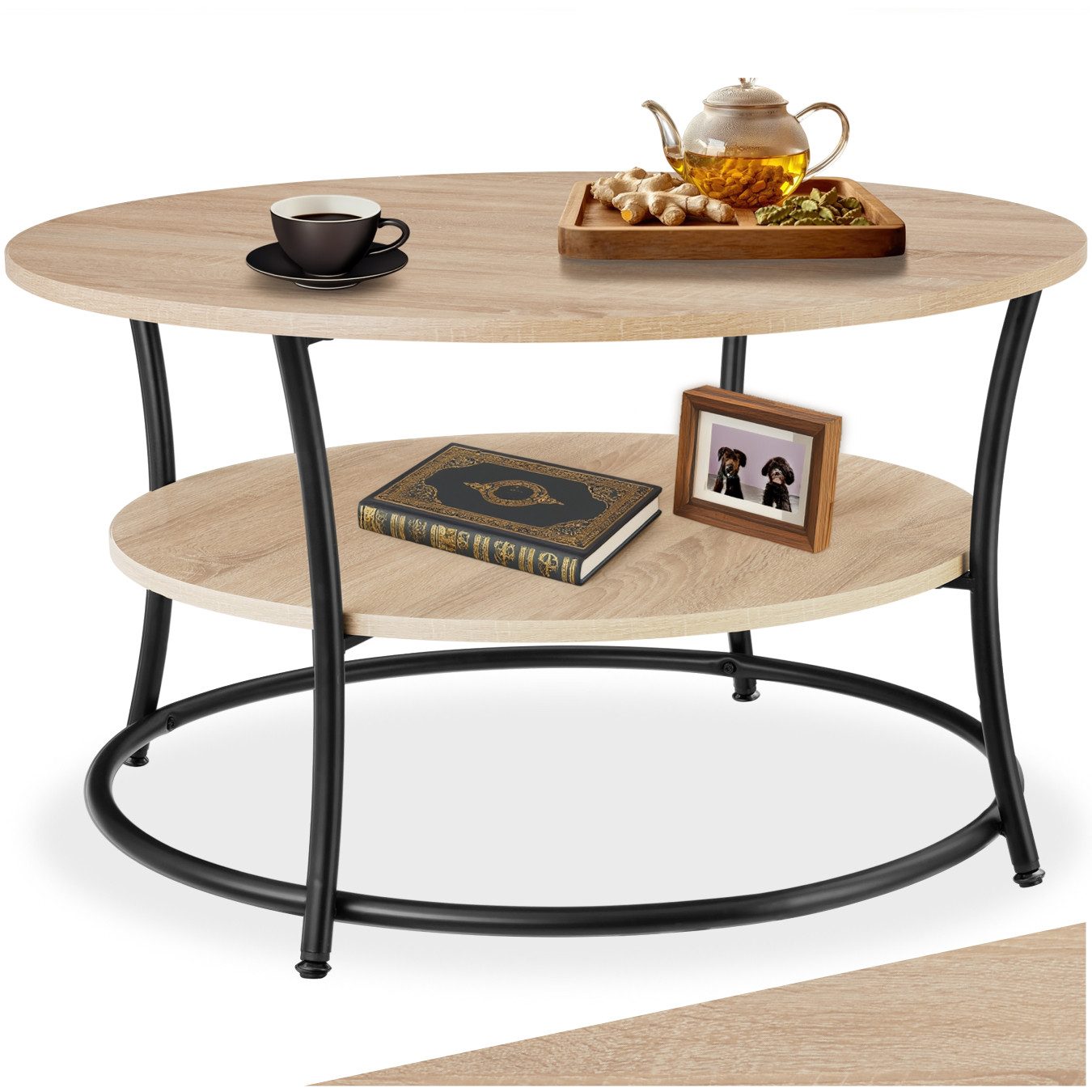 tectake Couchtisch Beistelltisch Cromford 80x46cm (1-St., günstig online kaufen