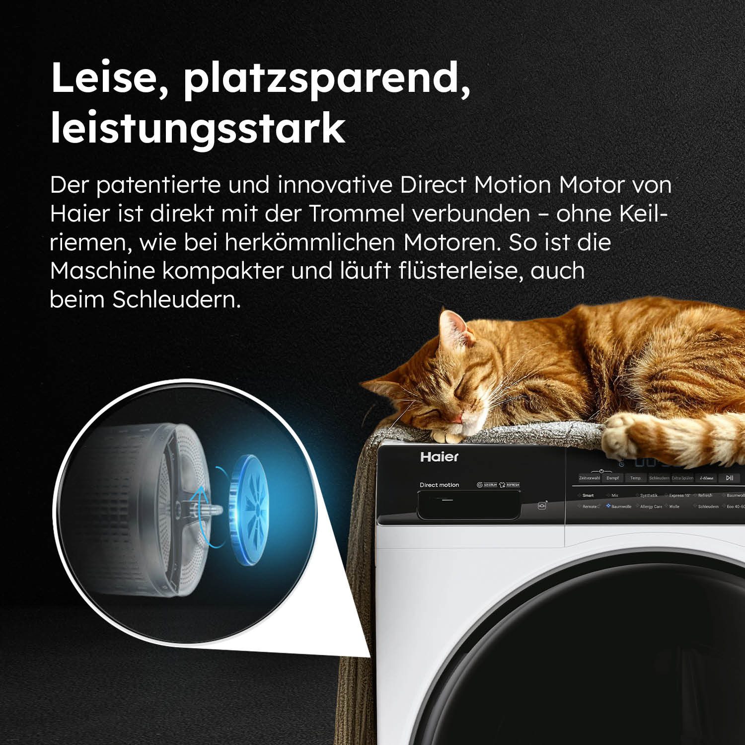 Haier Waschmaschine I-PRO 5 HW80-B14959EU1, 8 kg, 1400 U/min, 8 kg, 1400 U/min, Flüsterleiser Motor, Antibakterielle Technologie – Bild 5 von 5