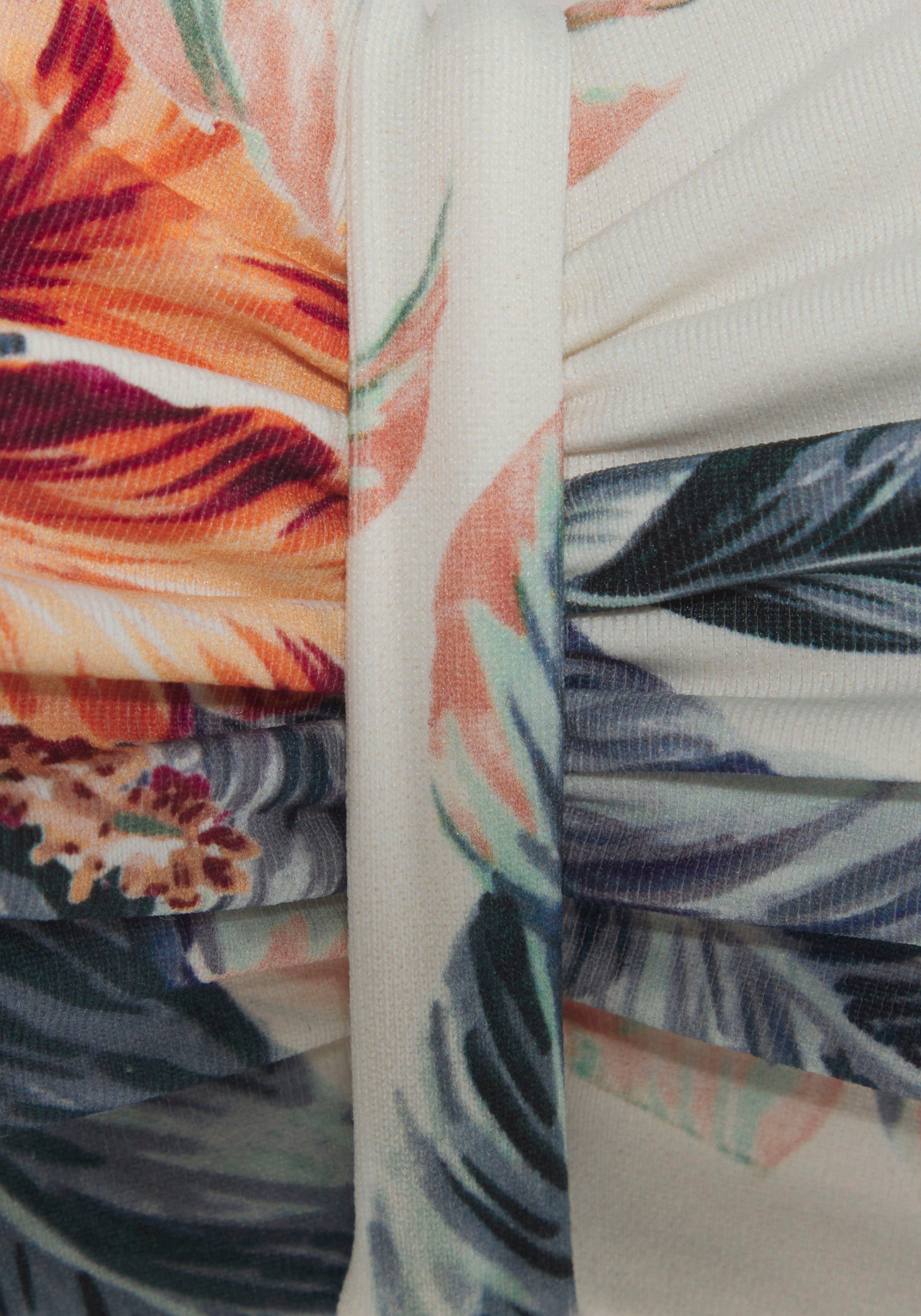 LASCANA Bügel-Bandeau-Bikini-Top Salsa, mit tollem Blumenprint