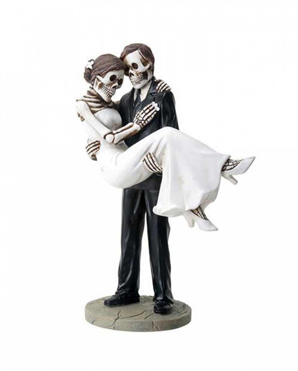 Horror-Shop Dekofigur Skelett Hochzeitspaar - Carrying Bride 16cm
