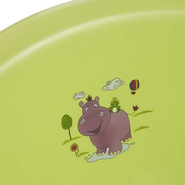 KiNDERWELT Babybadewanne Babywanne XXL 100 cm Hippo grün Babywanne Wanne, mit Ablagefächer